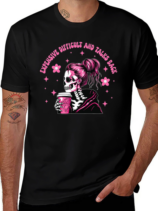 Expensive Difficult Talks Back Skeleton Graphic Tee