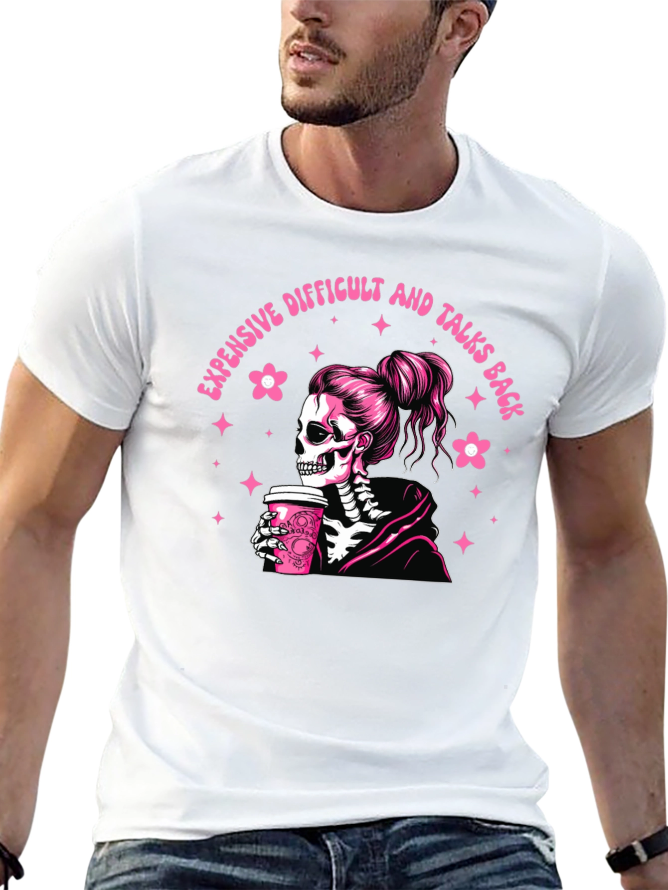 Expensive Difficult Talks Back Skeleton Graphic Tee