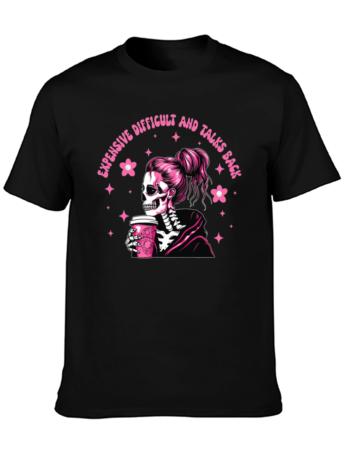 Expensive Difficult Talks Back Skeleton Graphic Tee