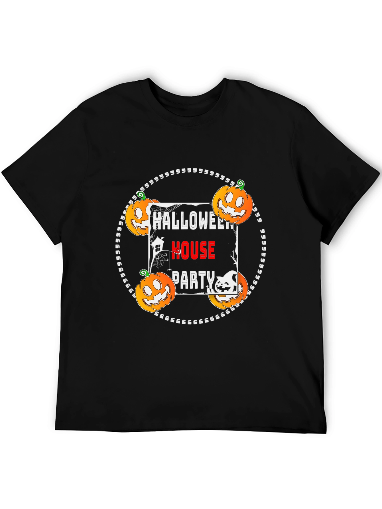 Halloween House Party Black T-Shirt