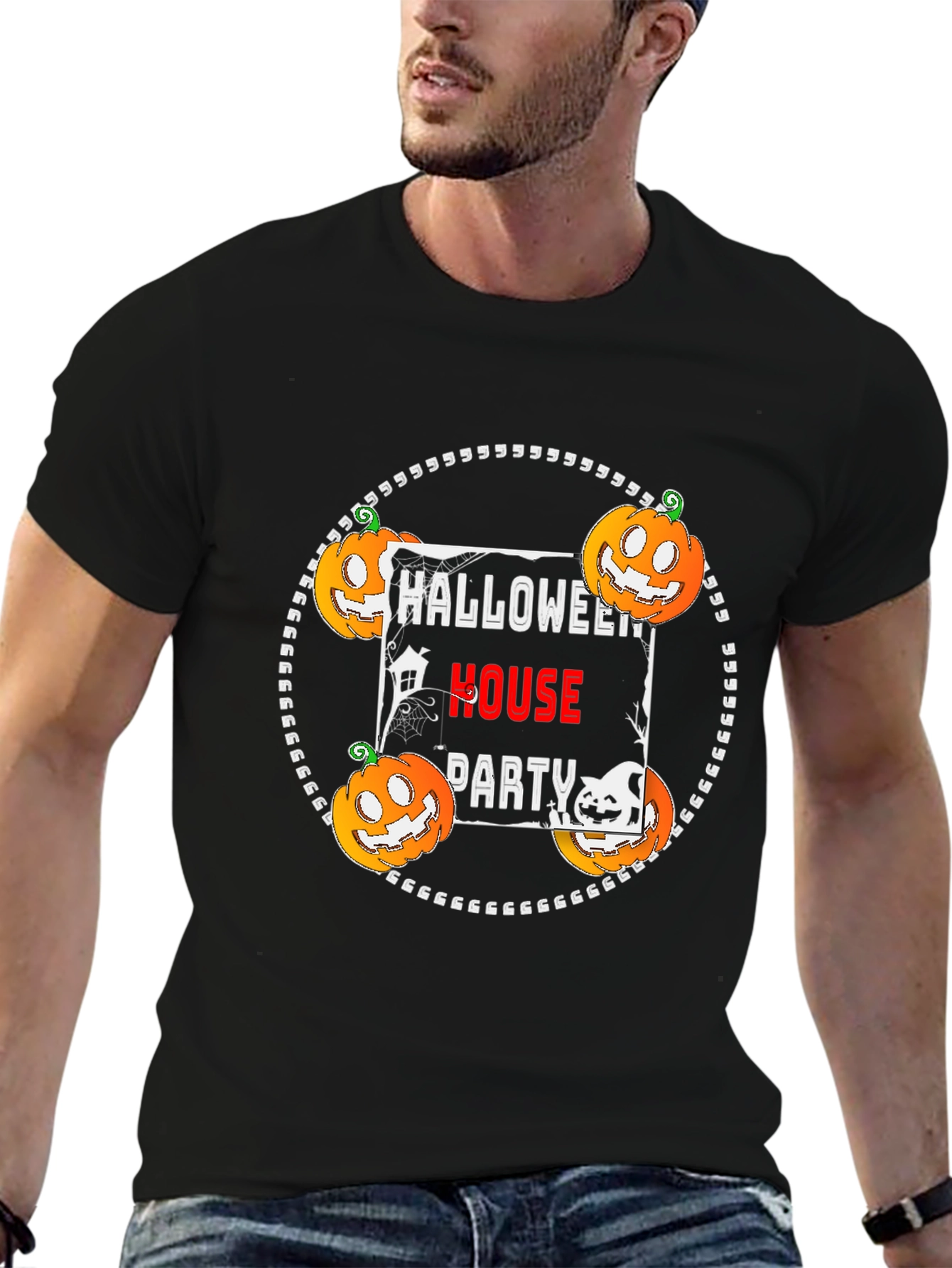 Halloween House Party Black T-Shirt
