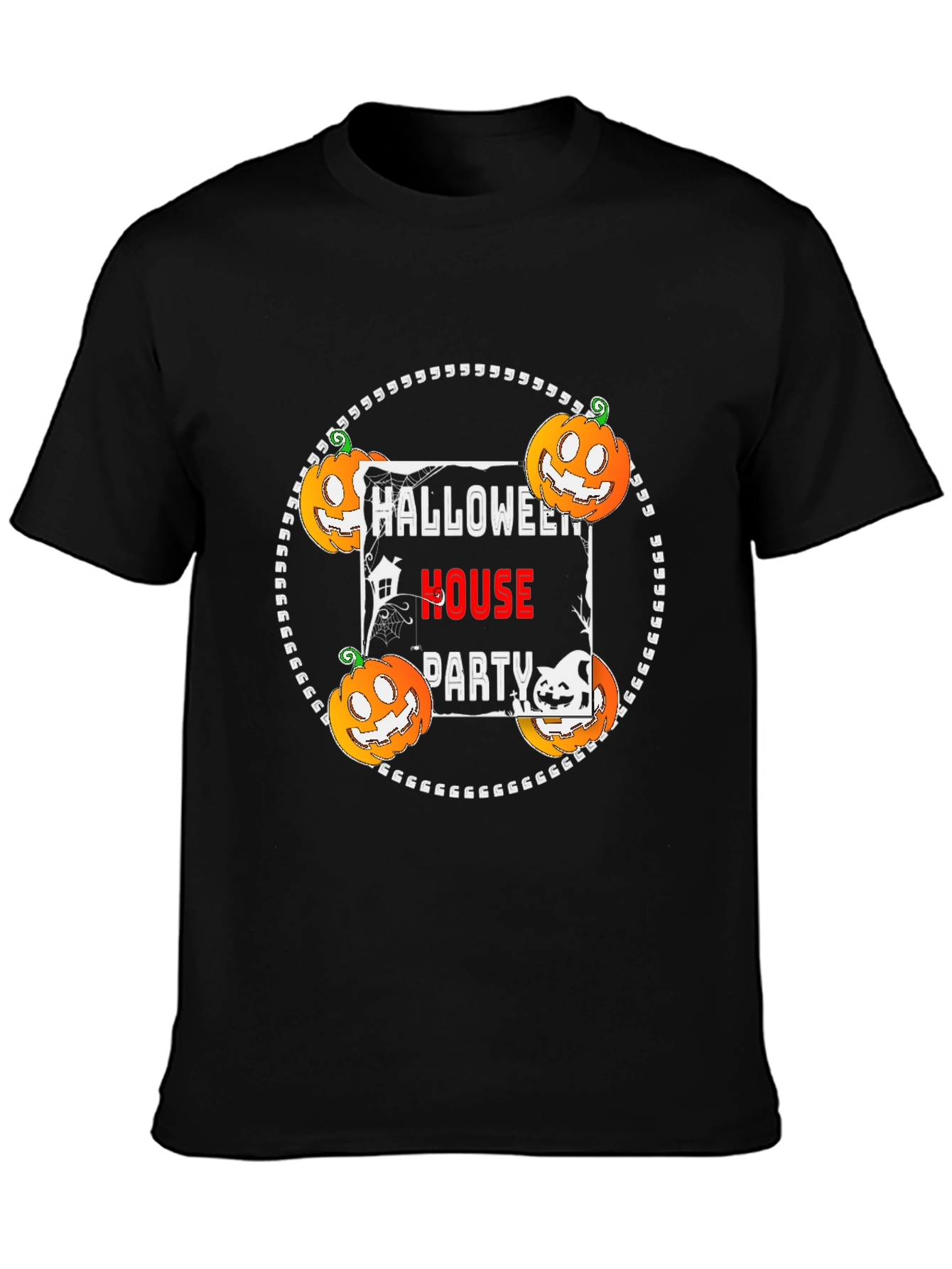 Halloween House Party Black T-Shirt