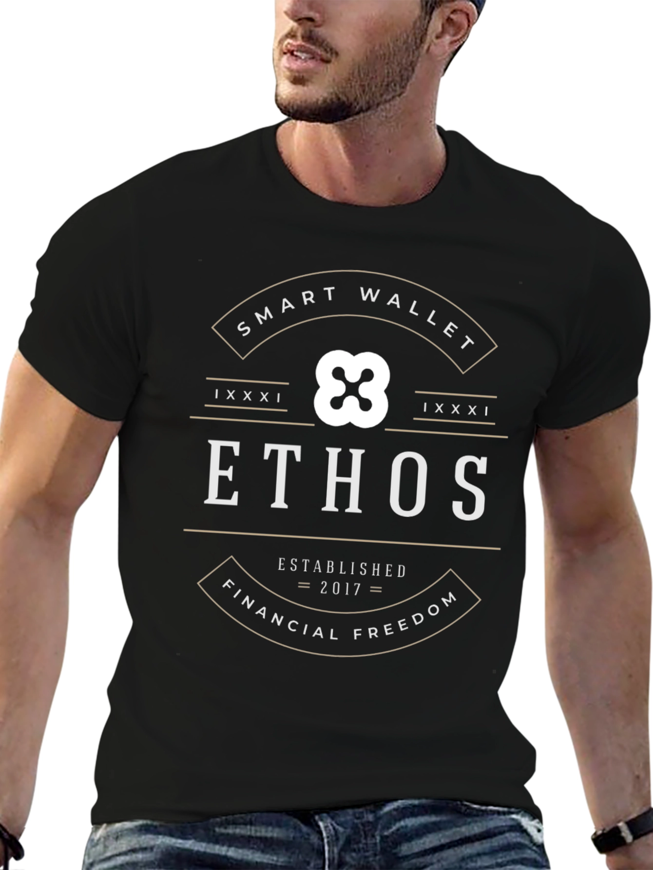 Ethos Smart Wallet Black T-Shirt