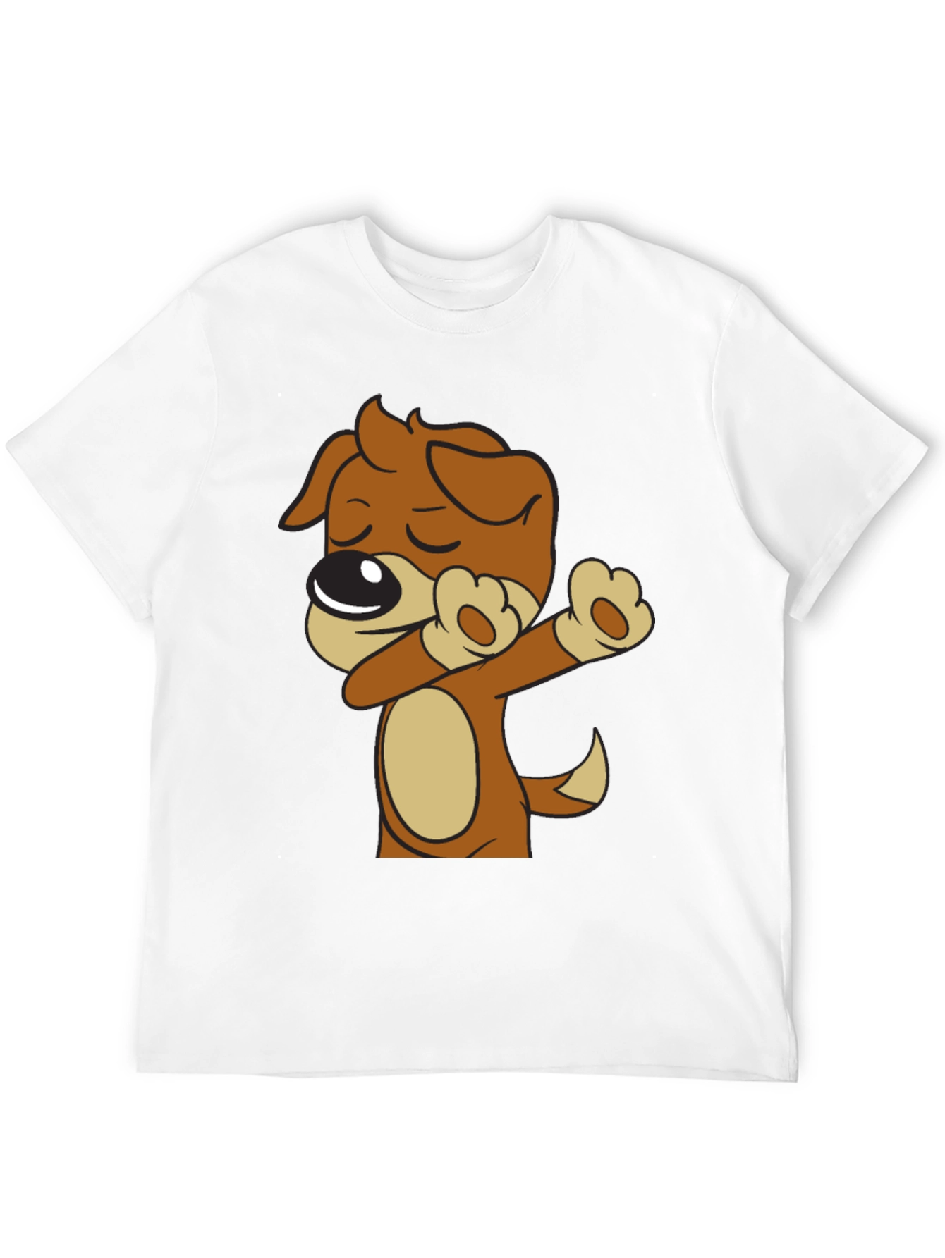 Dog Dabbing Black T-Shirt - Cartoon Animal Graphic Tee