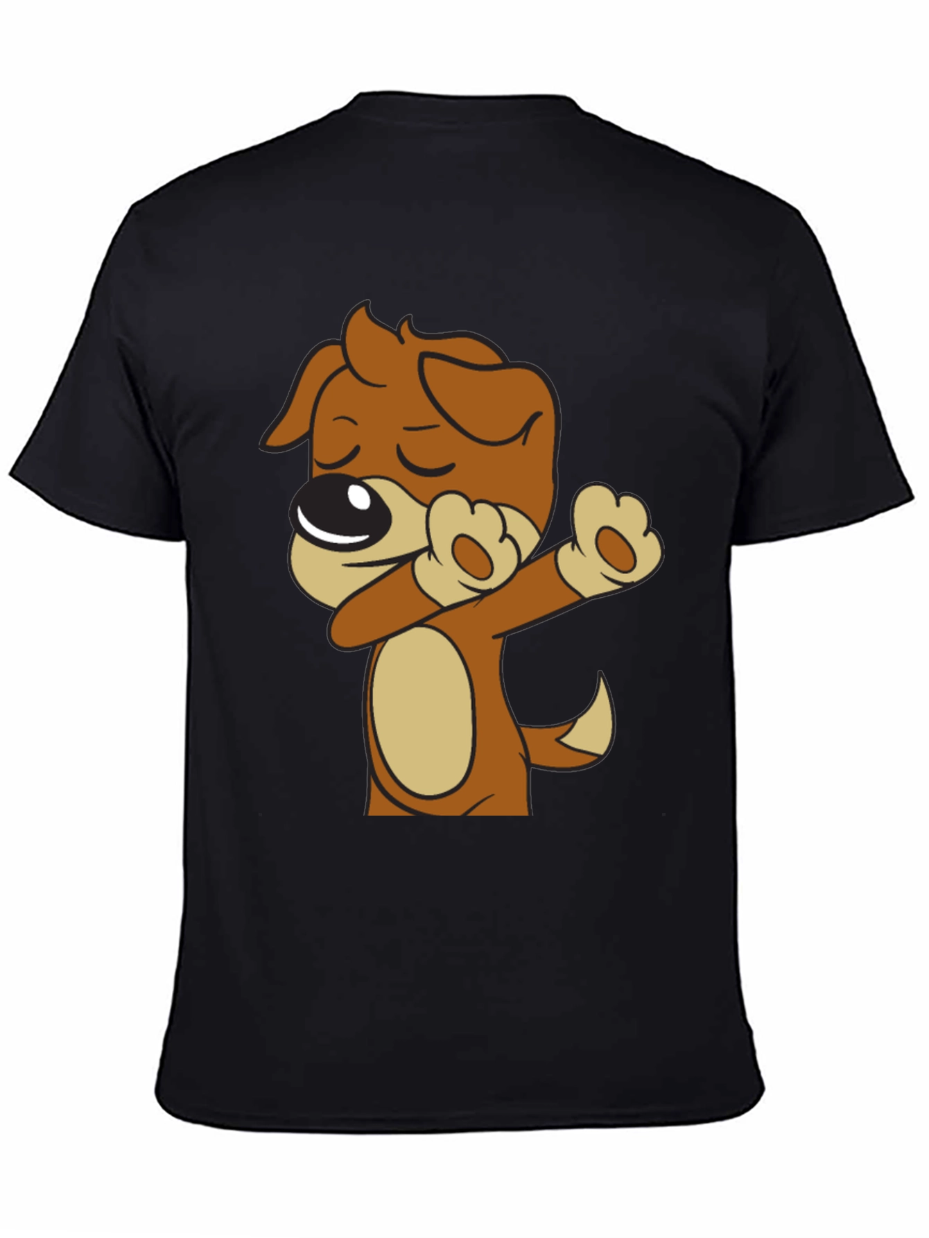 Dog Dabbing Black T-Shirt - Cartoon Animal Graphic Tee
