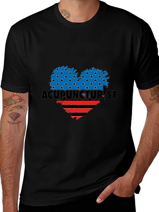 Acupuncturist Flag Heart T-Shirt
