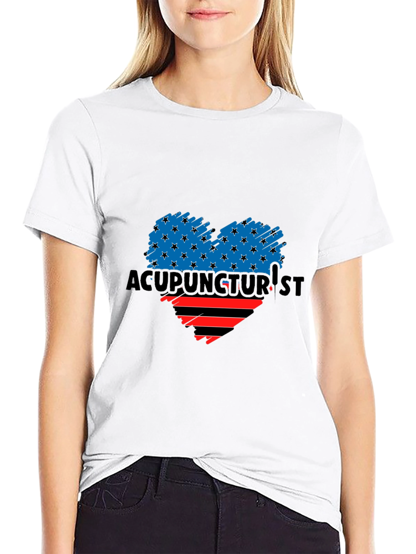 Acupuncturist Flag Heart T-Shirt