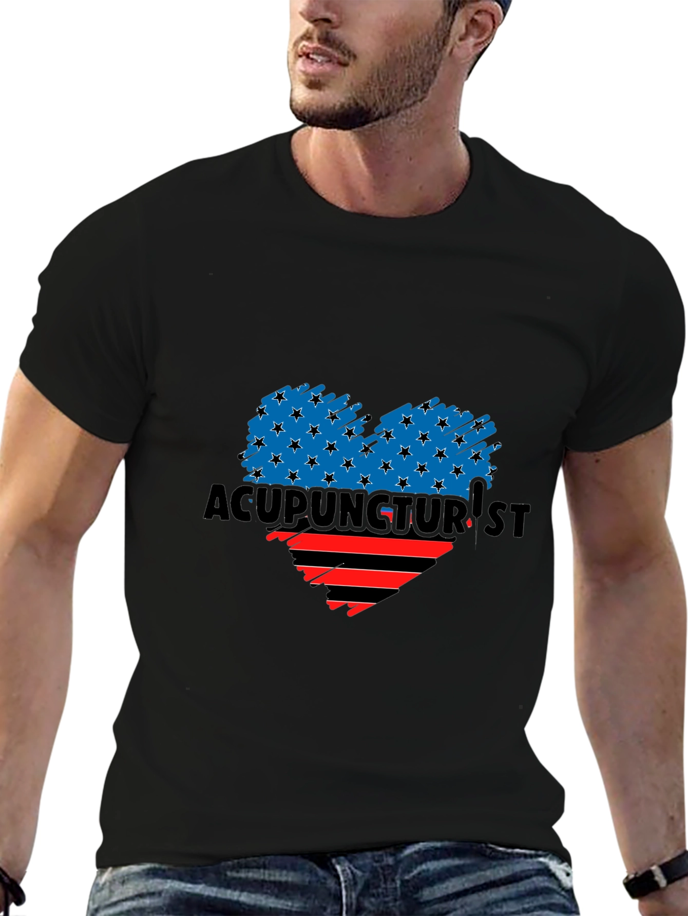 Acupuncturist Flag Heart T-Shirt