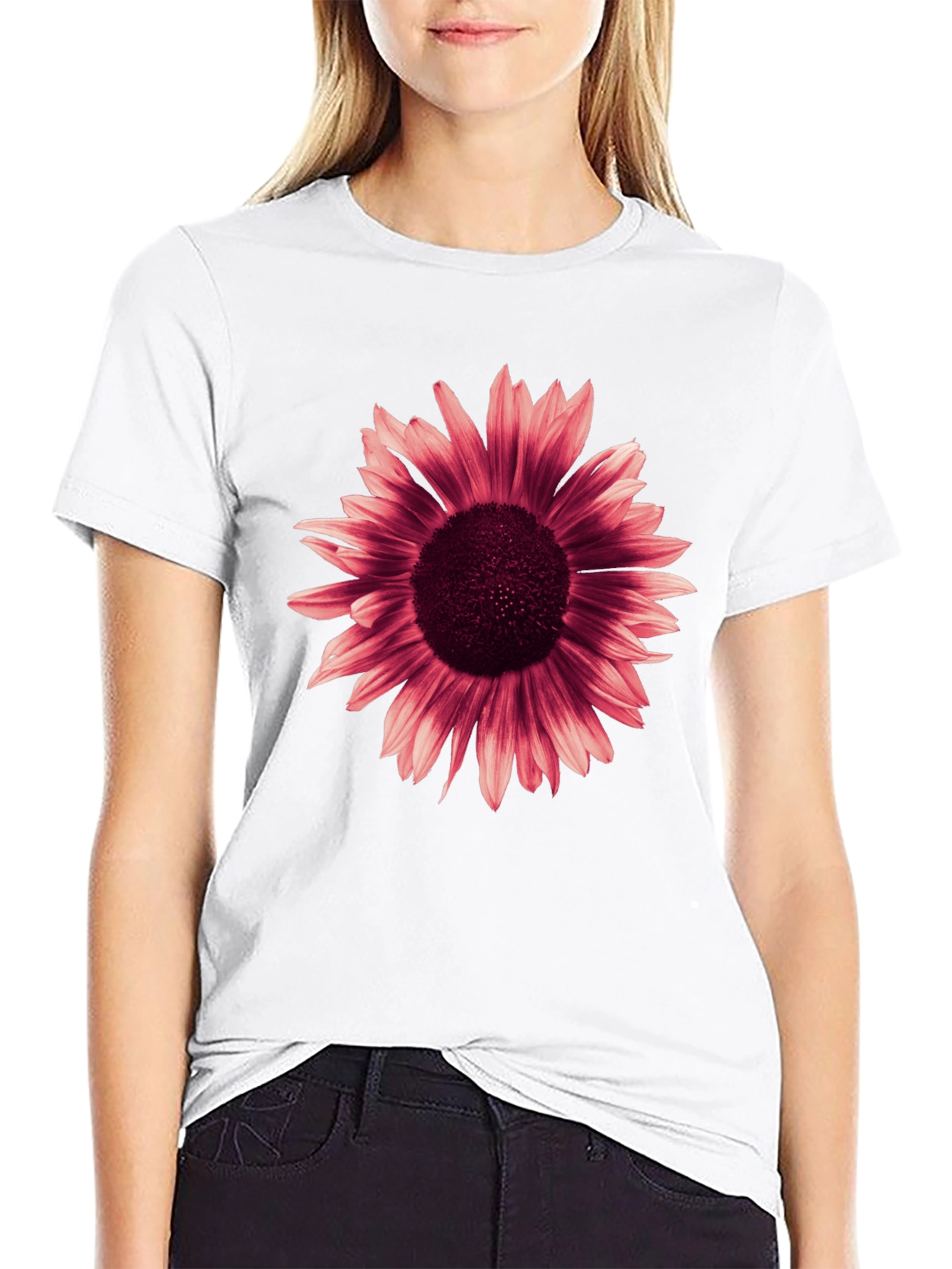 Sunflower Graphic Tee - Bold Floral Print
