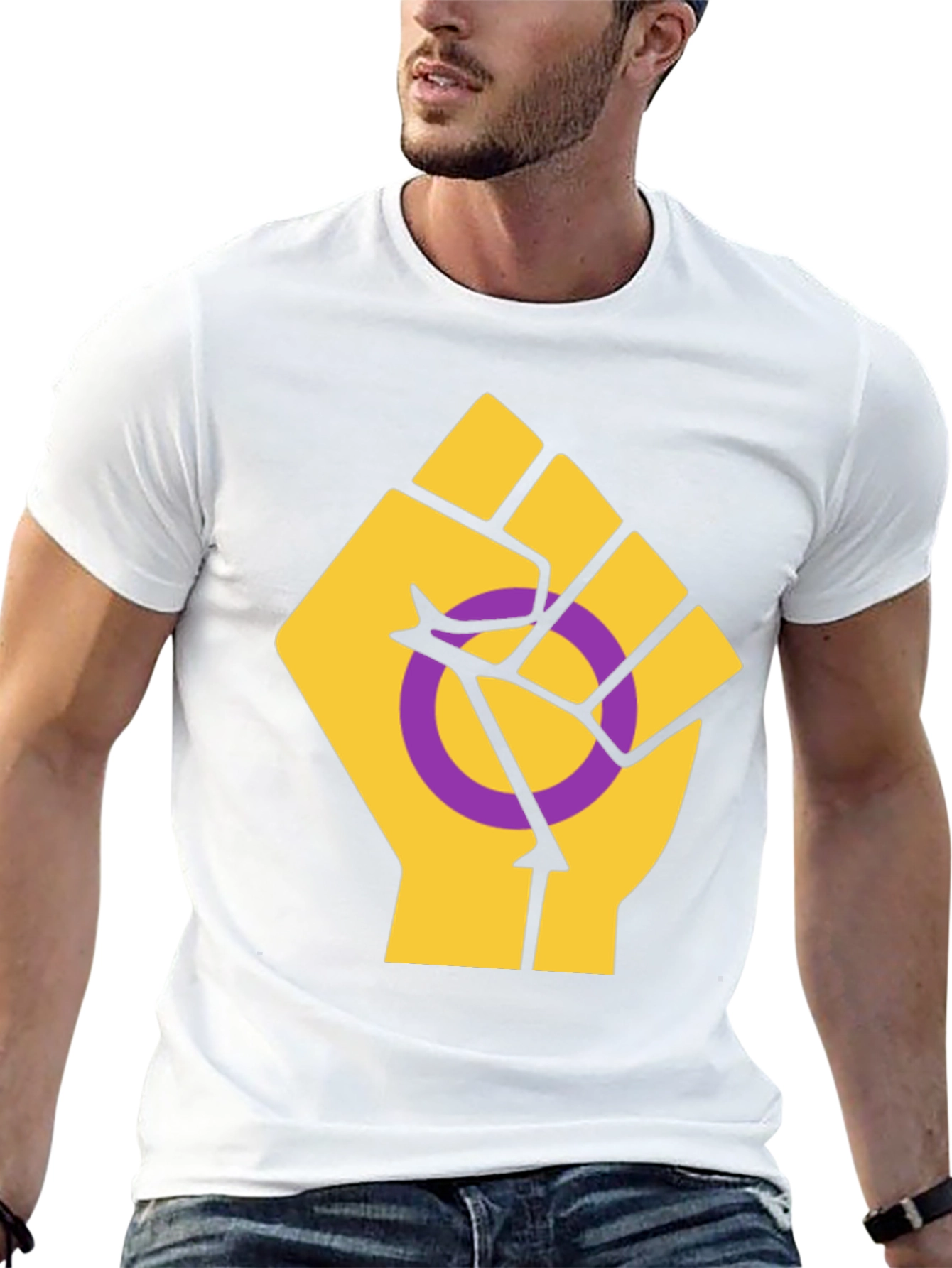 Intersex Pride T-Shirt - Raised Fist Design