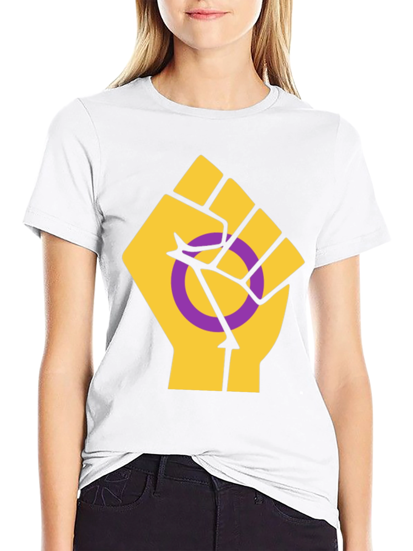 Intersex Pride T-Shirt - Raised Fist Design