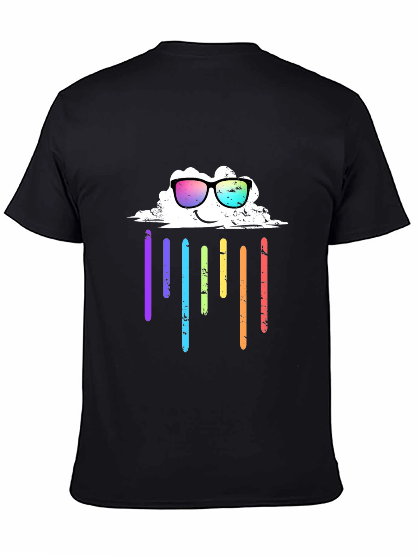 Rainbow Cloud Graphic Tee - Black T-Shirt