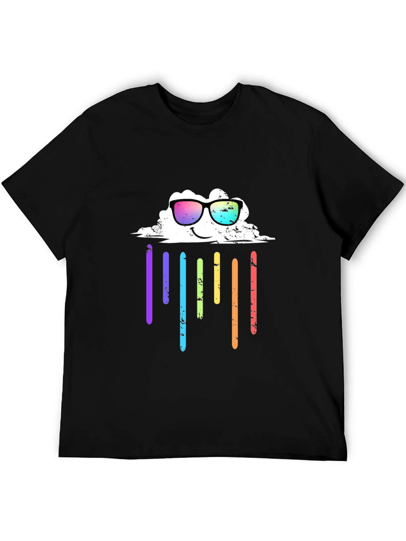 Rainbow Cloud Graphic Tee - Black T-Shirt