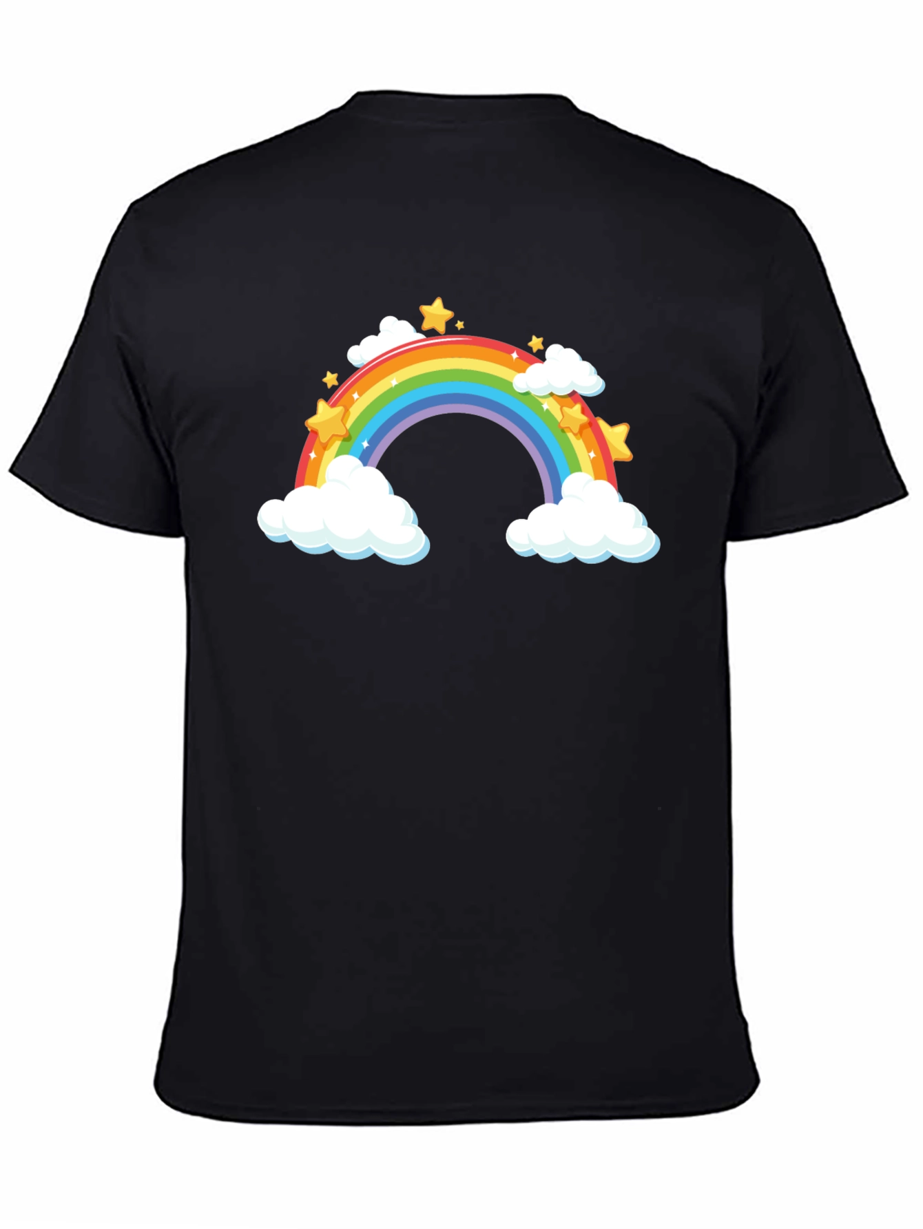 Rainbow Stars Black T-Shirt