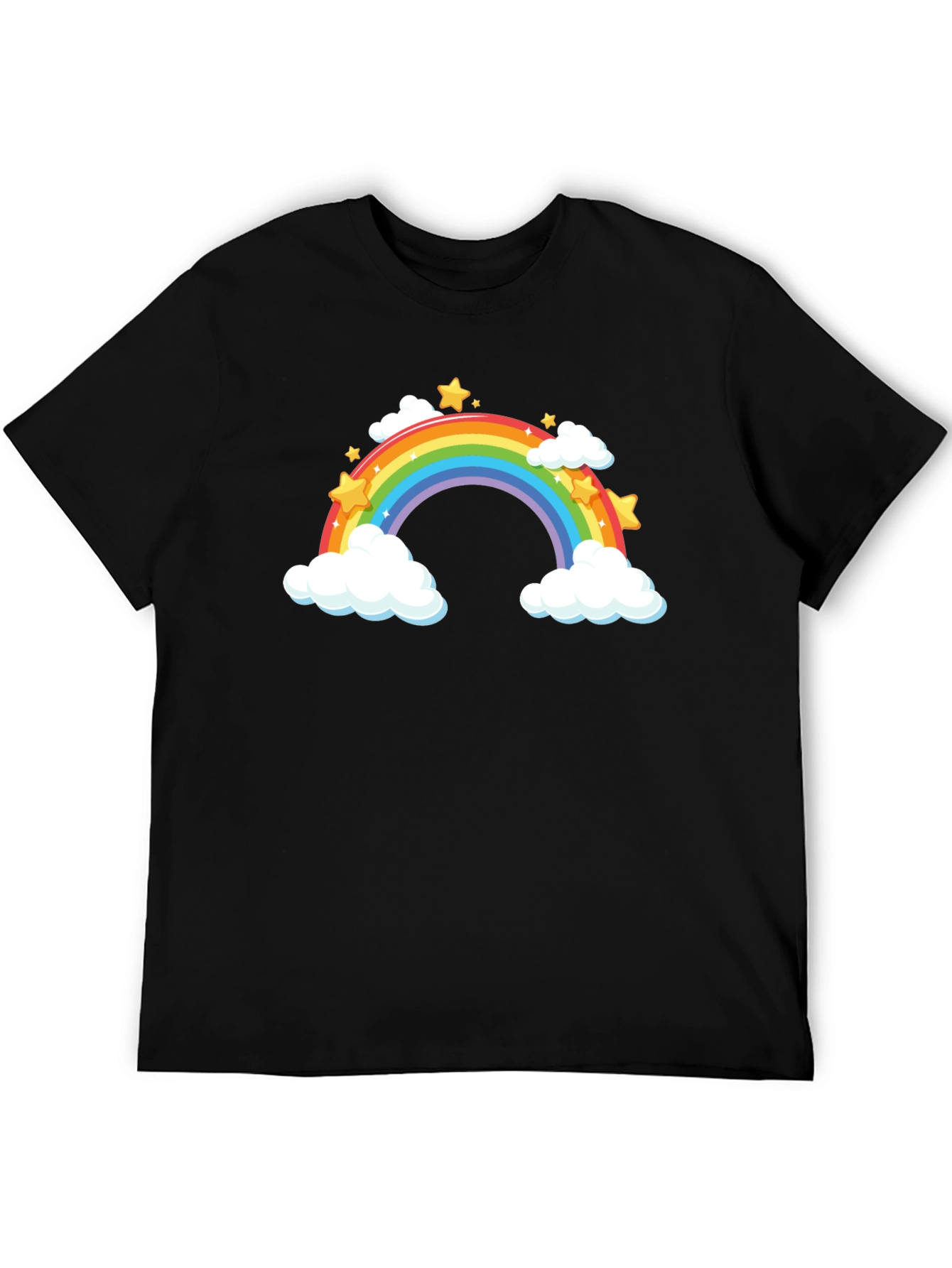 Rainbow Stars Black T-Shirt