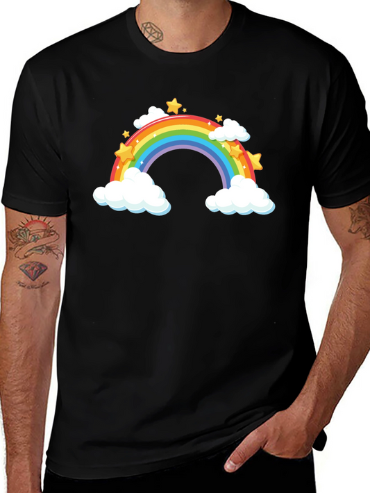 Rainbow Stars Black T-Shirt