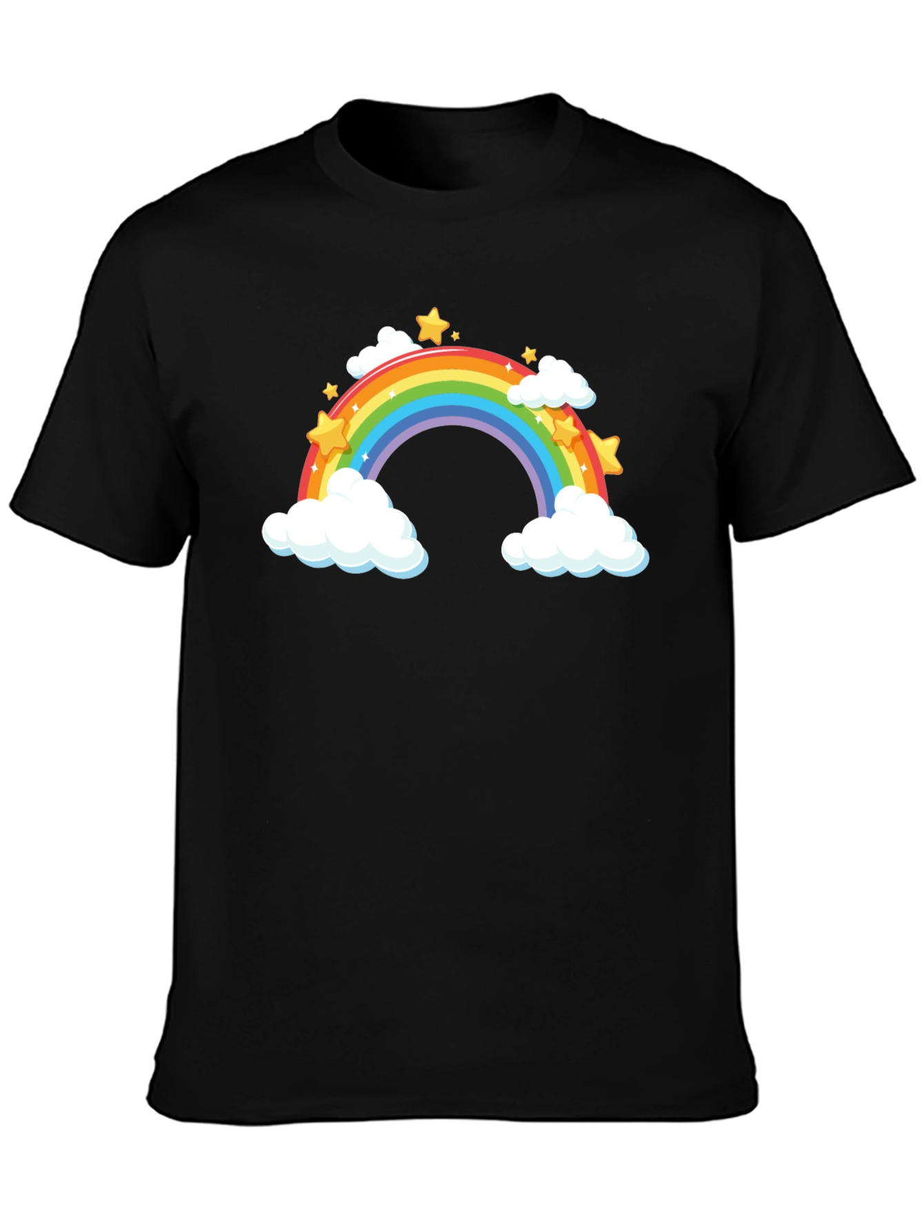 Rainbow Stars Black T-Shirt