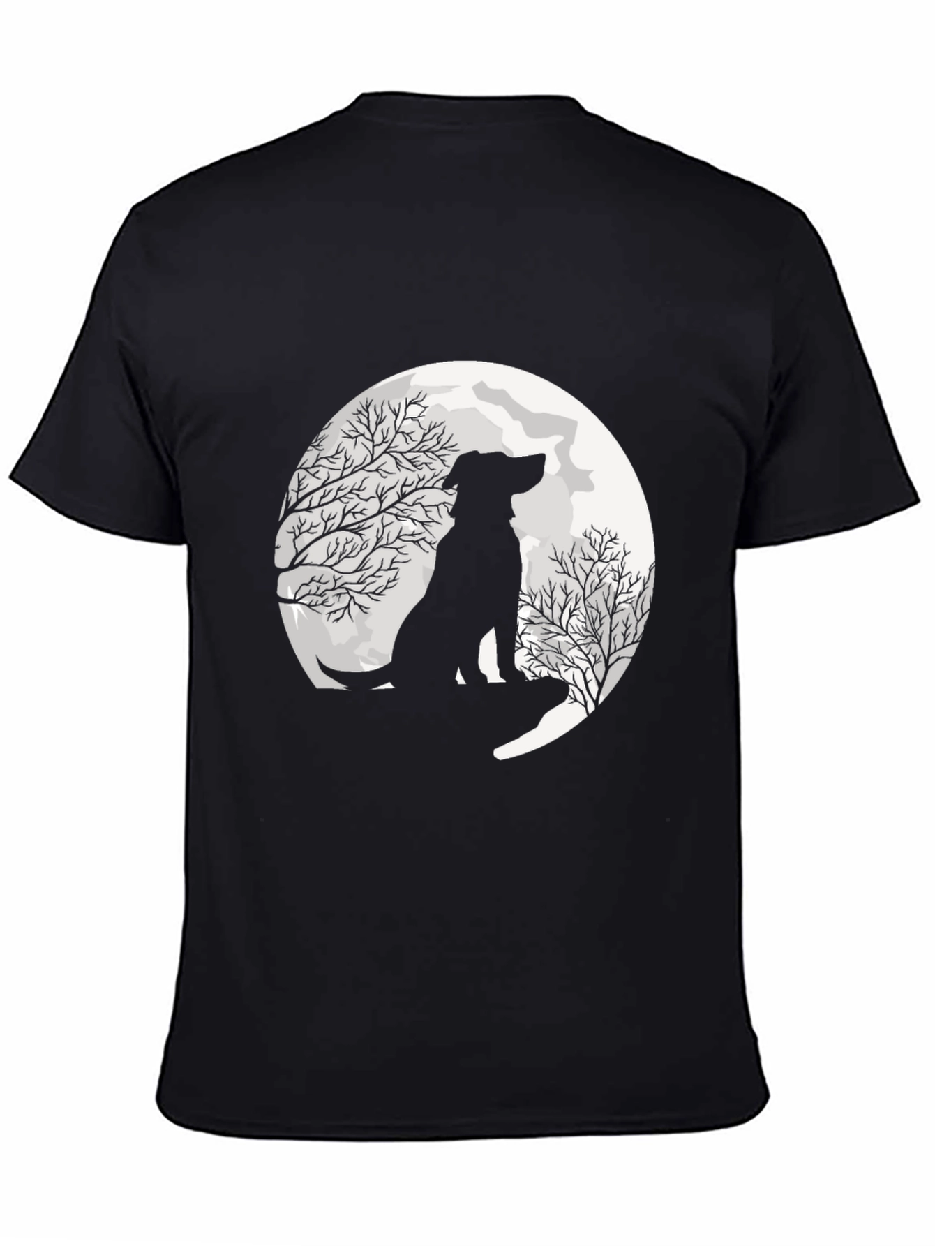 Moonlit Dog Silhouette Graphic Tee