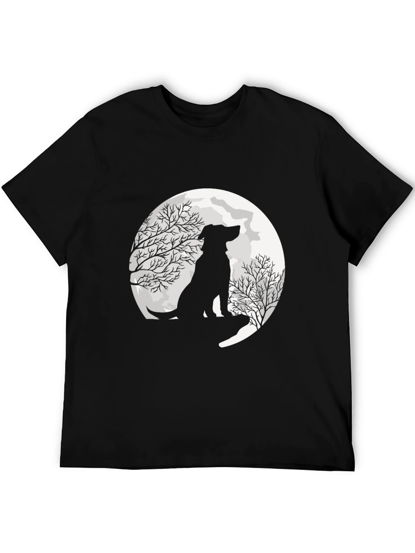 Moonlit Dog Silhouette Graphic Tee