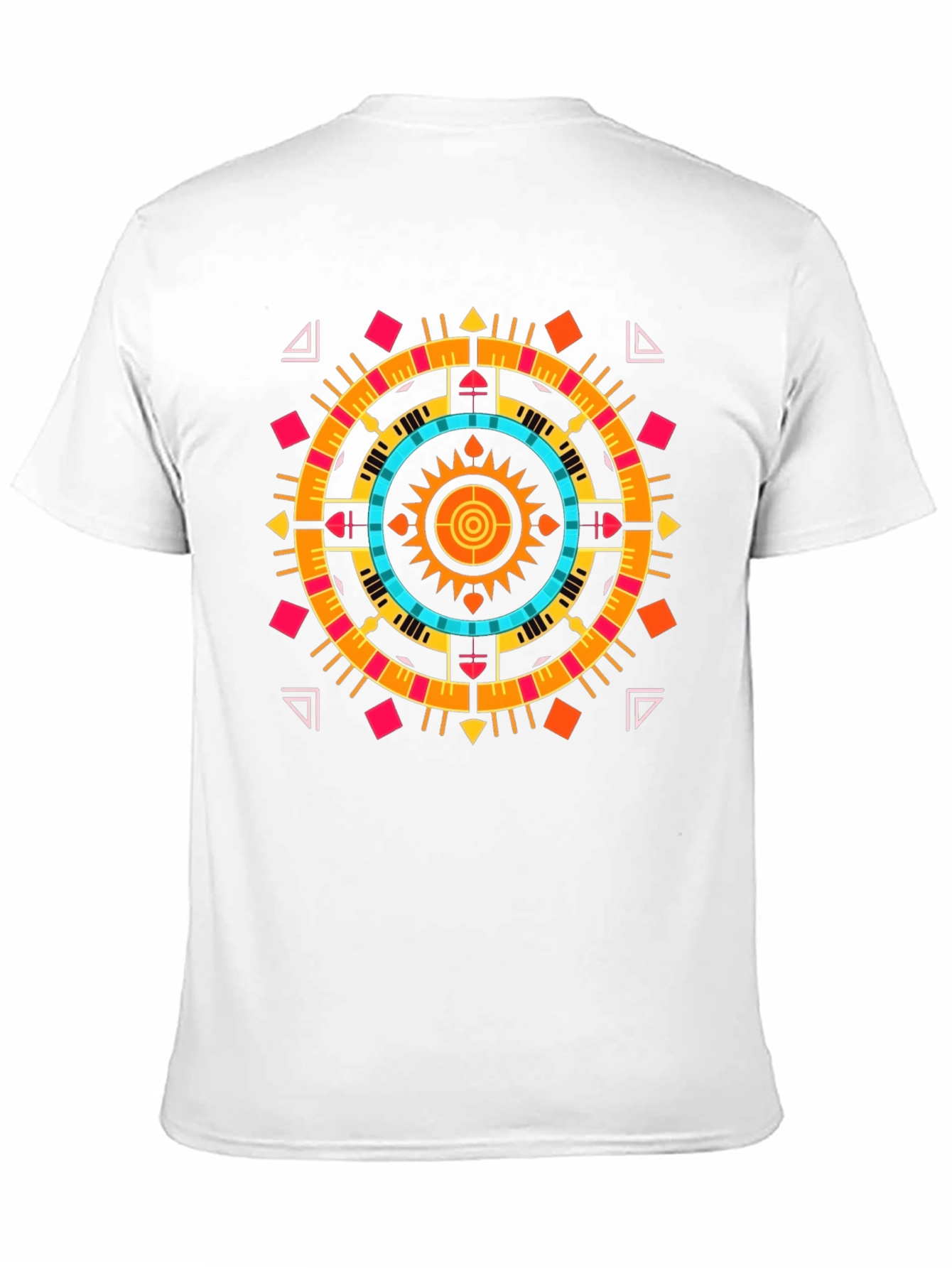 Geometric Aztec Print Tee - Stylish Black Cotton T-Shirt