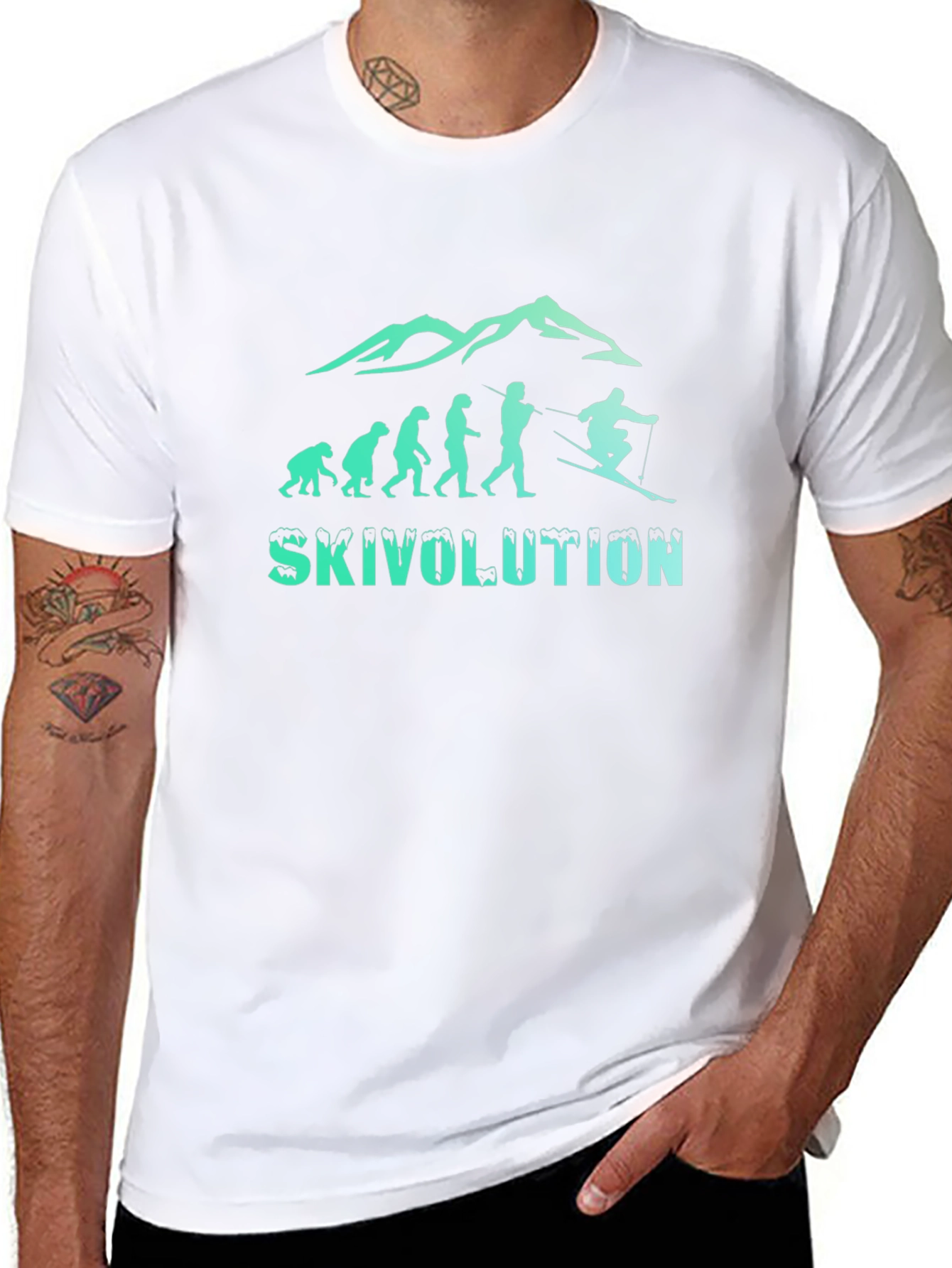 Skivolution Evolution Skiing T-Shirt