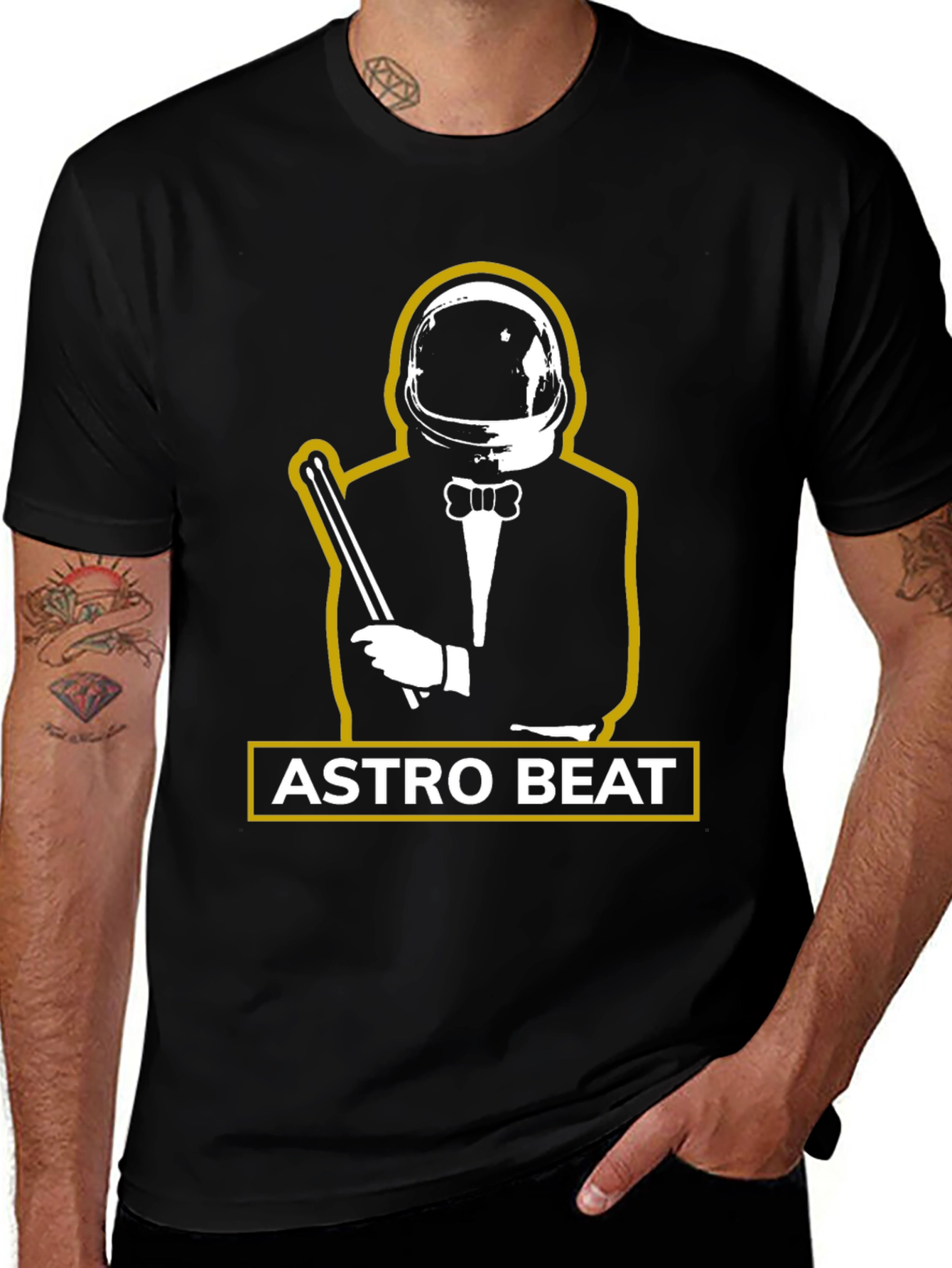 Astro Beat Graphic Tee - Stylish Astronaut Design