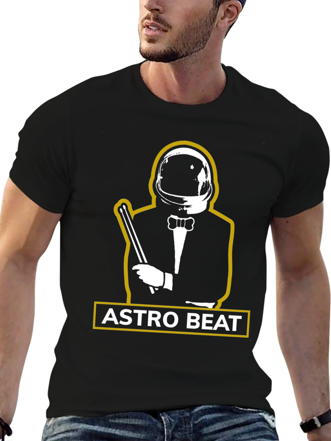 Astro Beat Graphic Tee - Stylish Astronaut Design