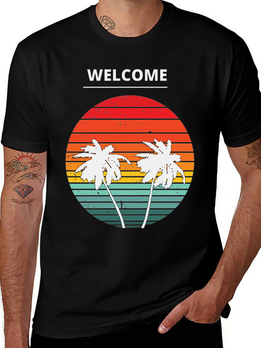 Welcome Palm Tree Sunset Graphic Tee