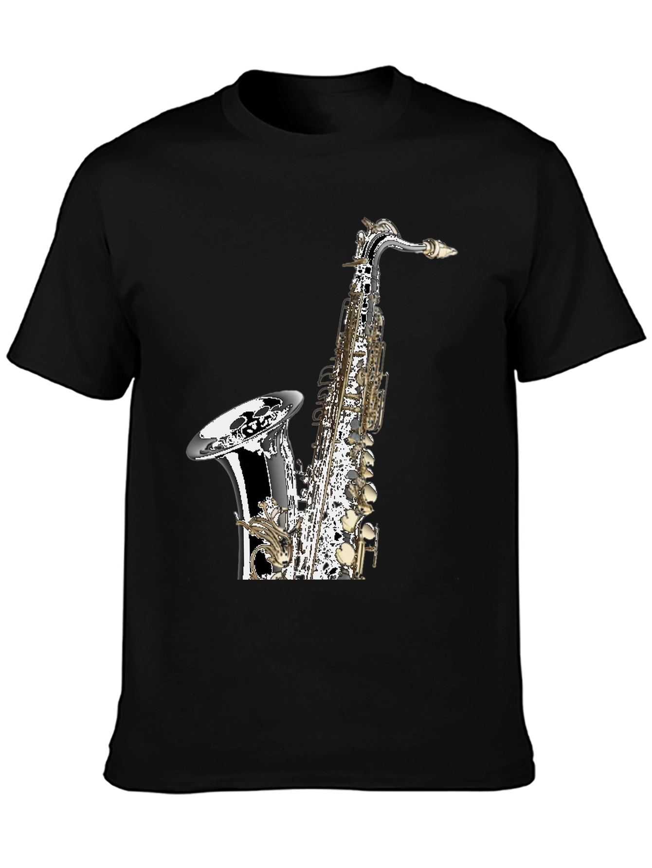 Saxophone Graphic Black T-Shirt | Musician Tee