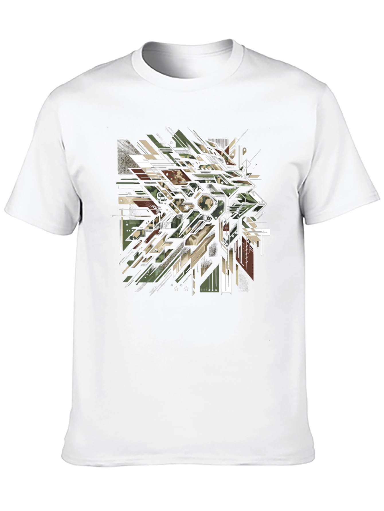 Abstract Camo Geometric Graphic Print T-Shirt
