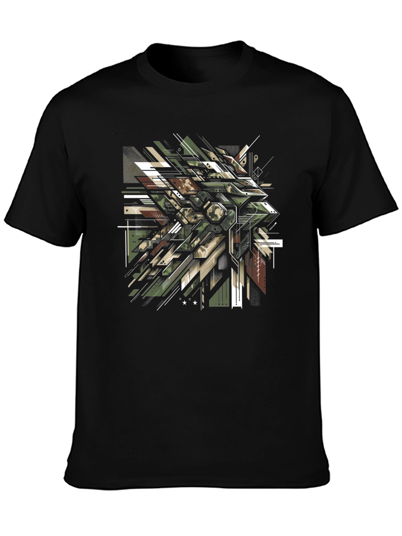 Abstract Camo Geometric Graphic Print T-Shirt