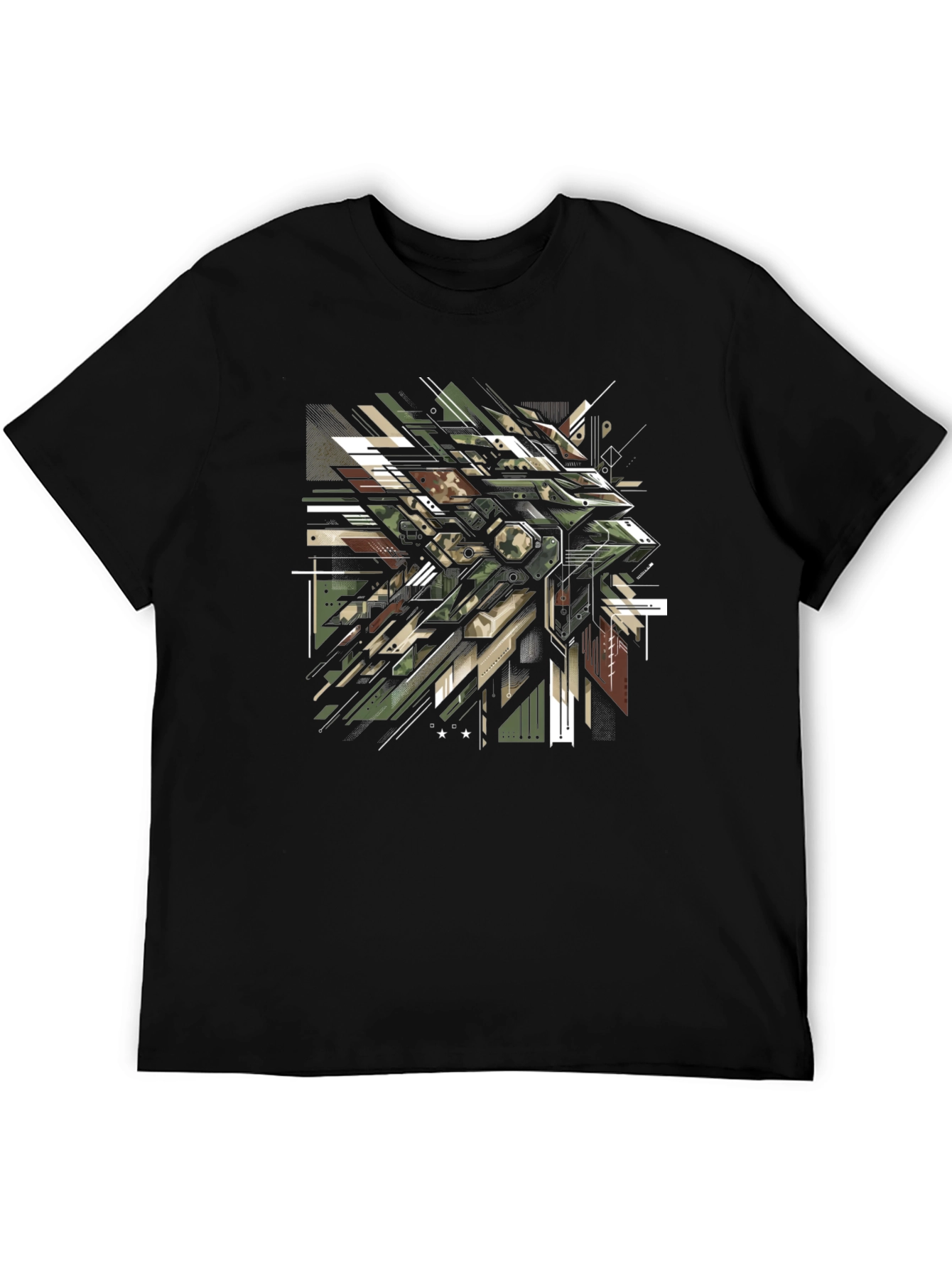 Abstract Camo Geometric Graphic Print T-Shirt