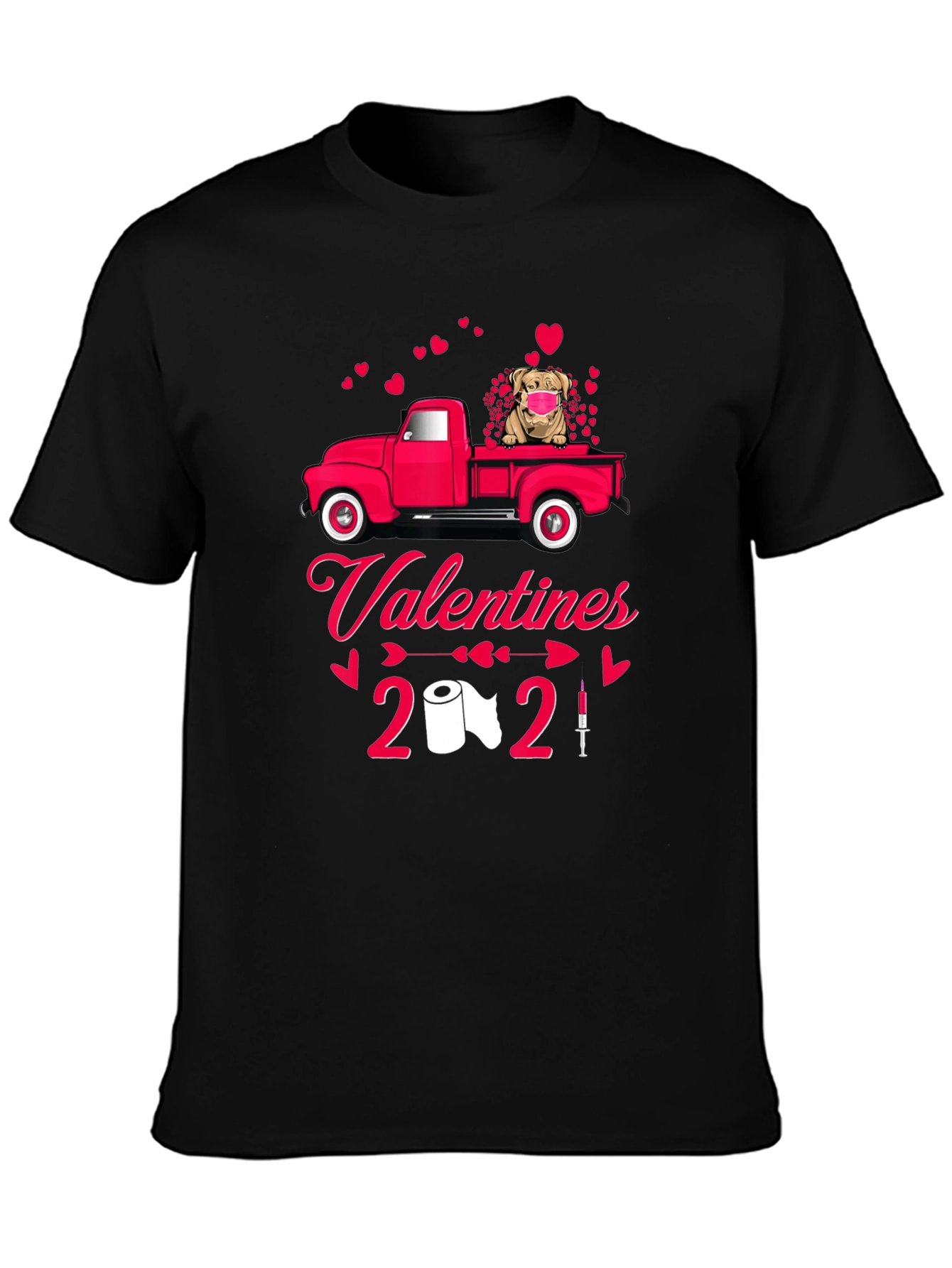 Valentines Day 2021 Dog Truck T-Shirt