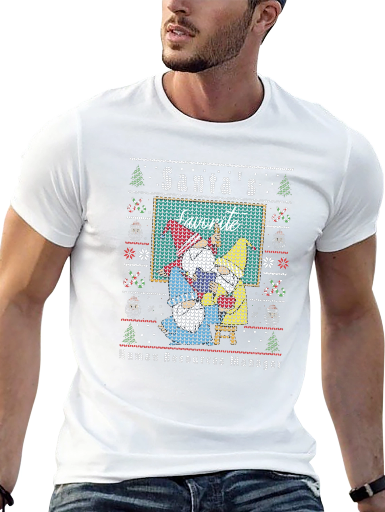 Santas Favorite HR Manager Ugly Christmas Sweater T-Shirt