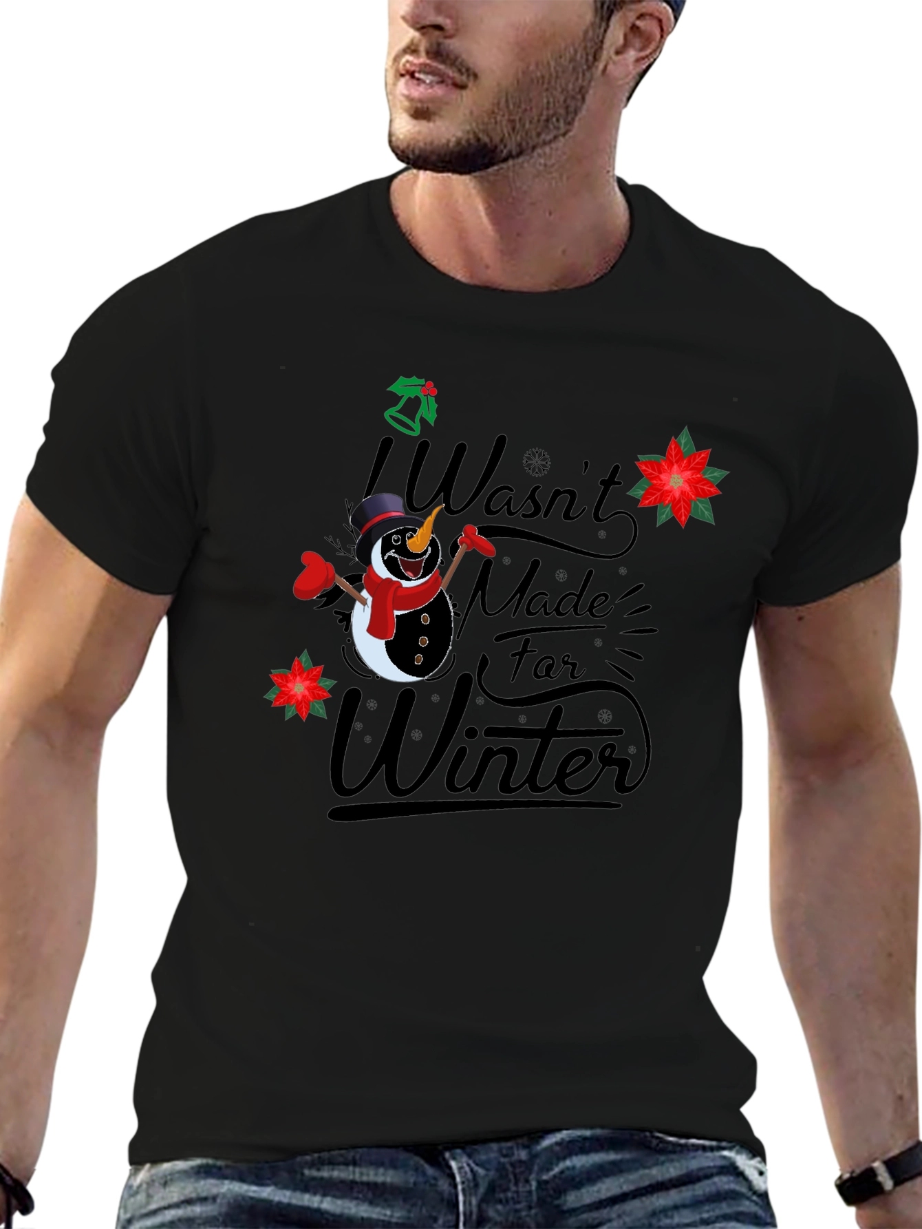 Funny Not Made for Winter Snowman Graphic T-Shirt