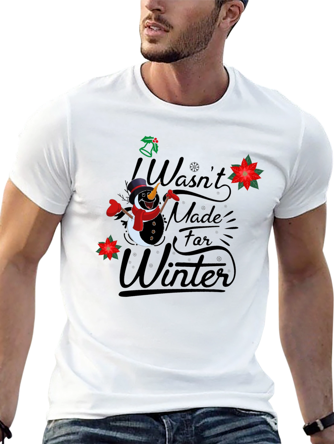 Funny Not Made for Winter Snowman Graphic T-Shirt