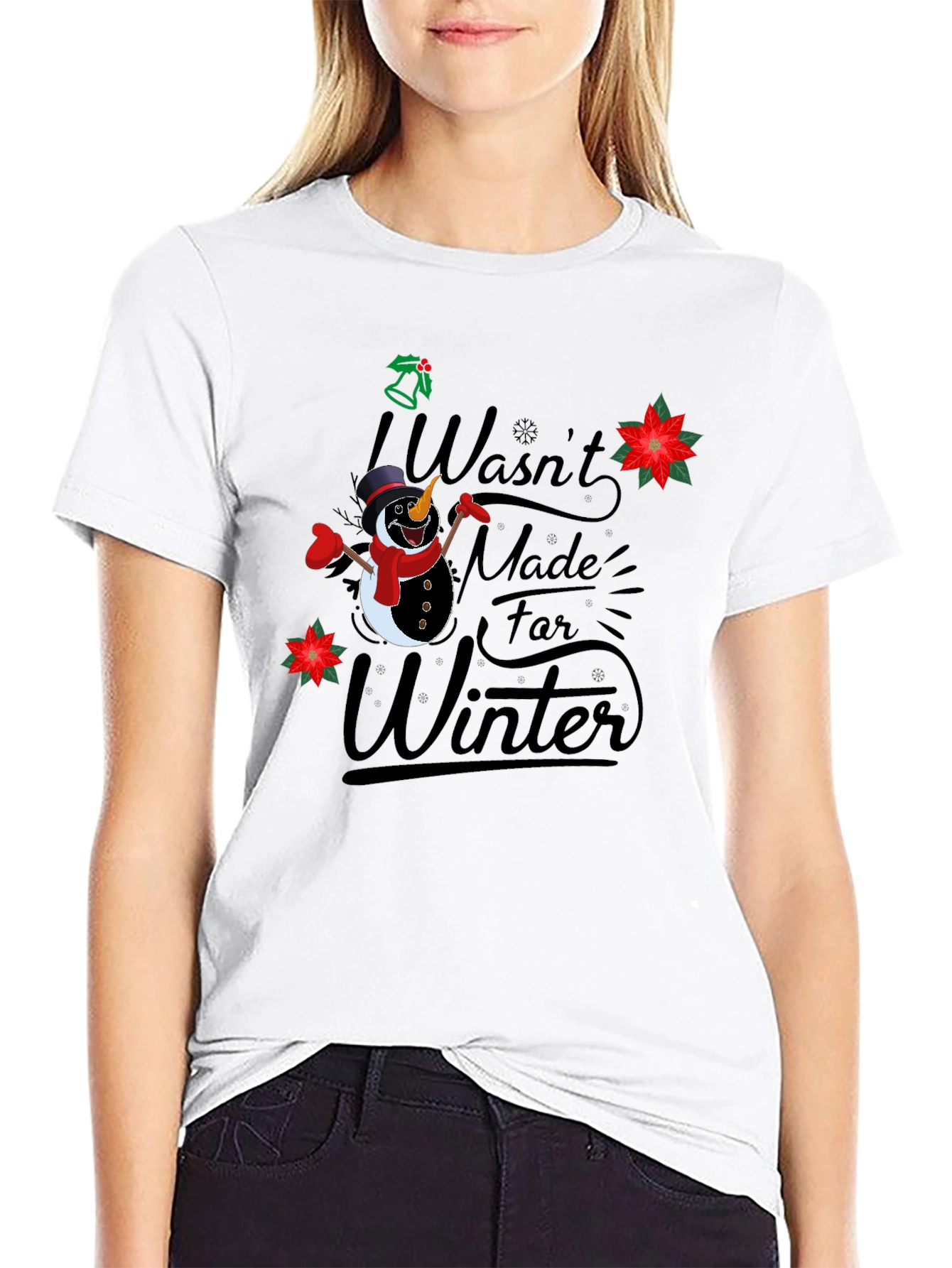 Funny Not Made for Winter Snowman Graphic T-Shirt