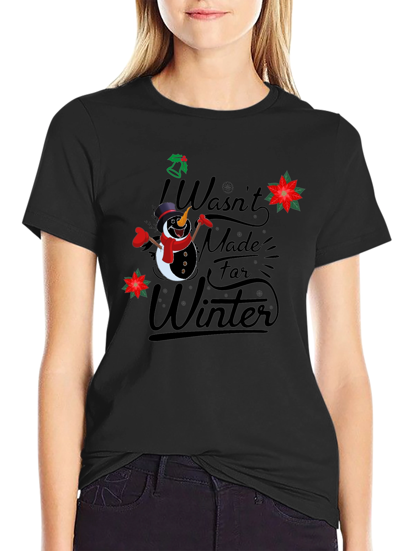 Funny Not Made for Winter Snowman Graphic T-Shirt