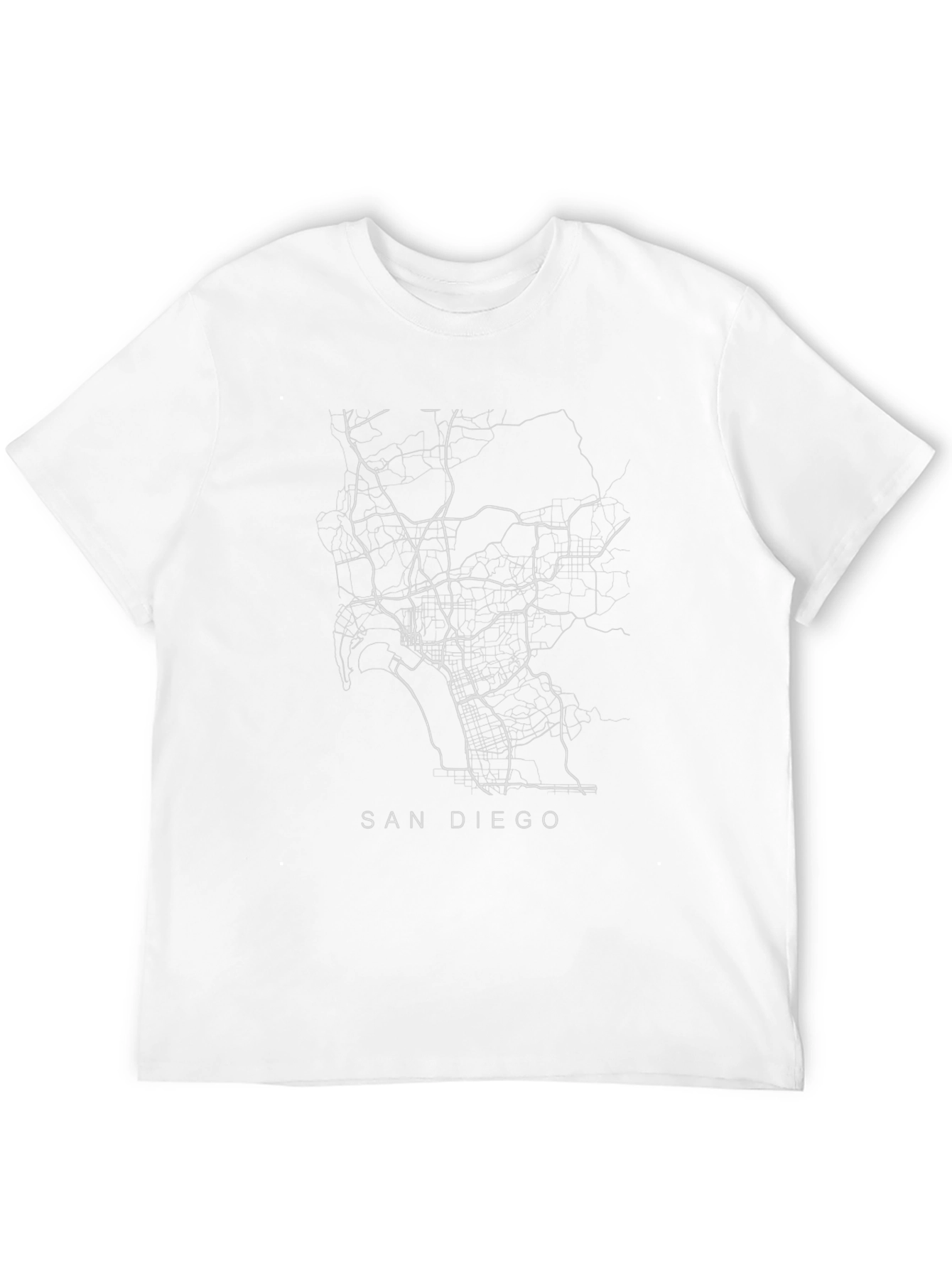 San Diego Map T-Shirt - City Street Black Tee