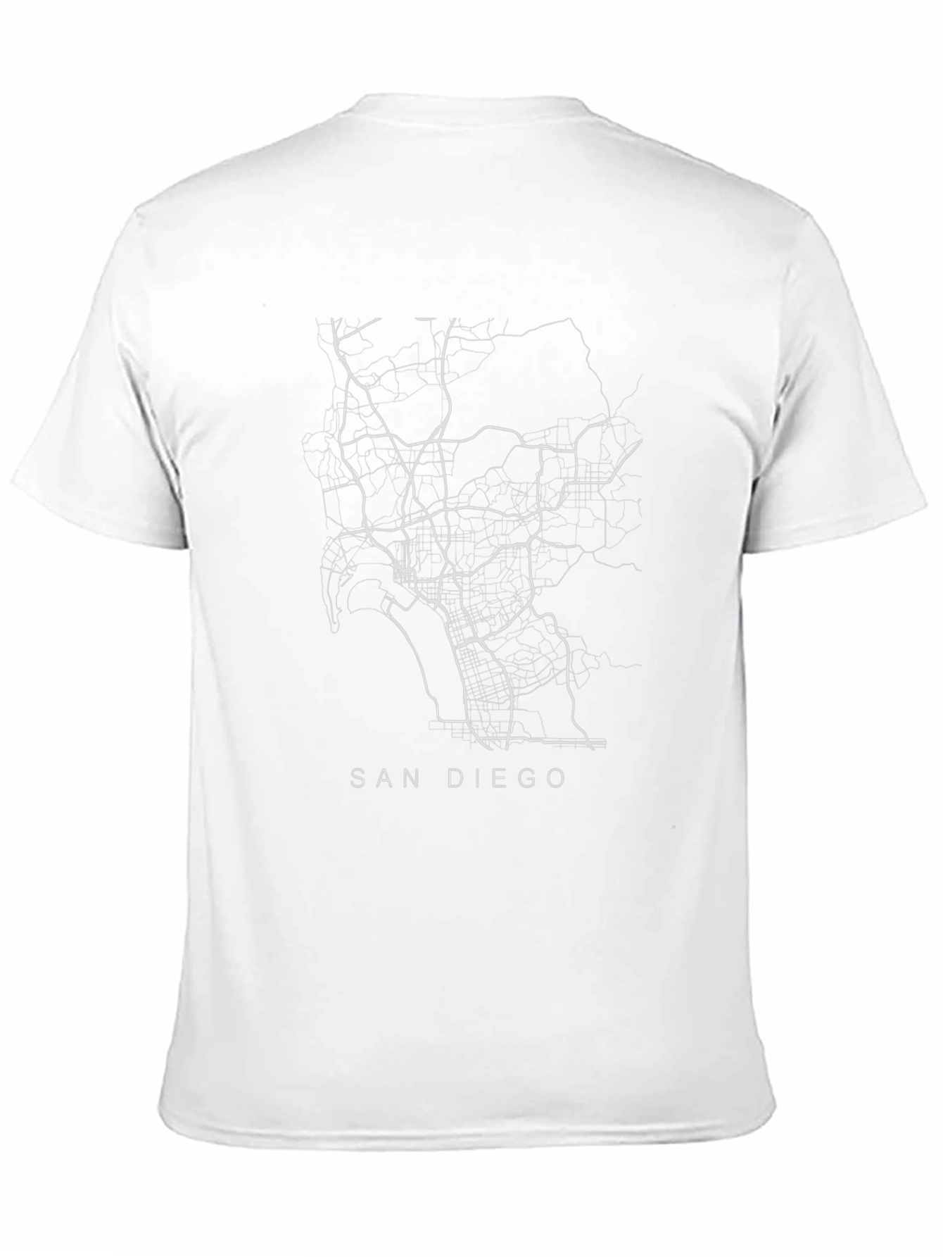 San Diego Map T-Shirt - City Street Black Tee