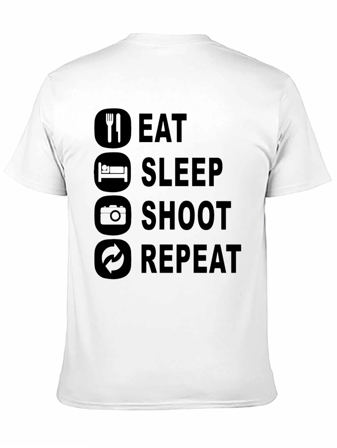 Eat Sleep Shoot Repeat Black Graphic Tee