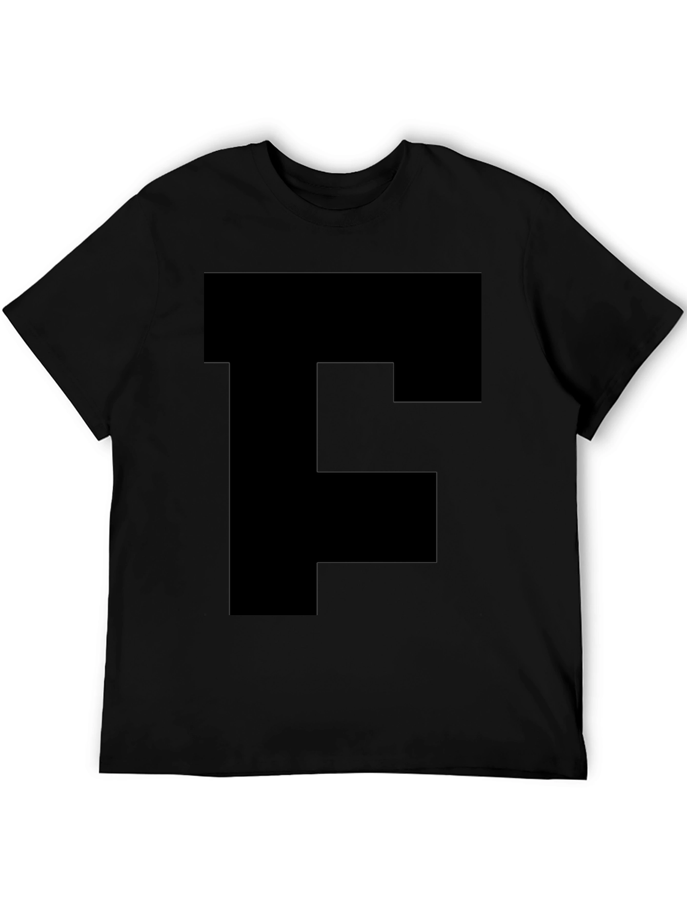 Bold Initial Tee - Black Letter F T-Shirt