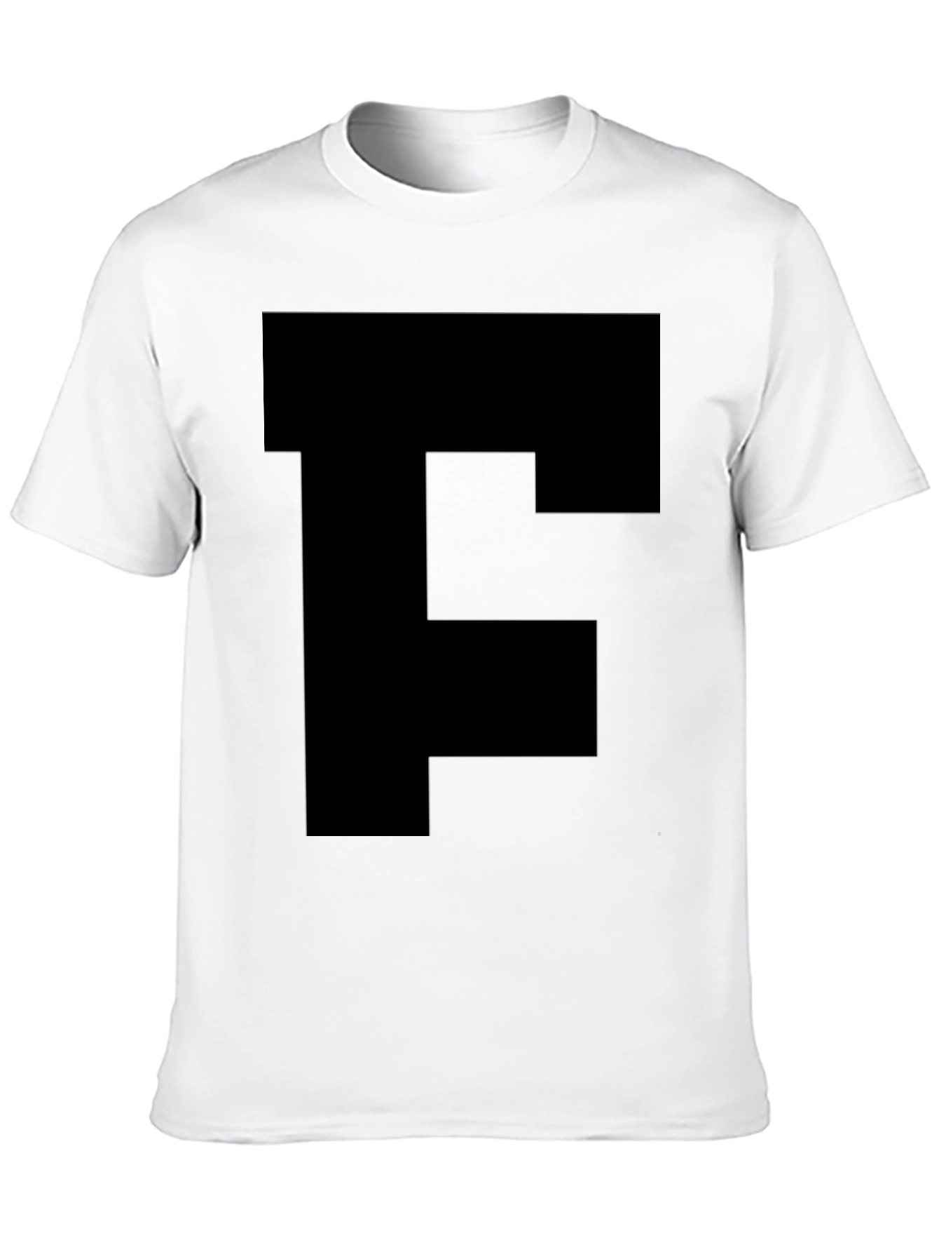Bold Initial Tee - Black Letter F T-Shirt