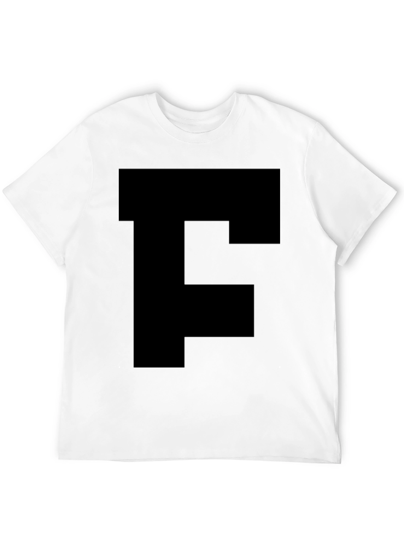 Bold Initial Tee - Black Letter F T-Shirt