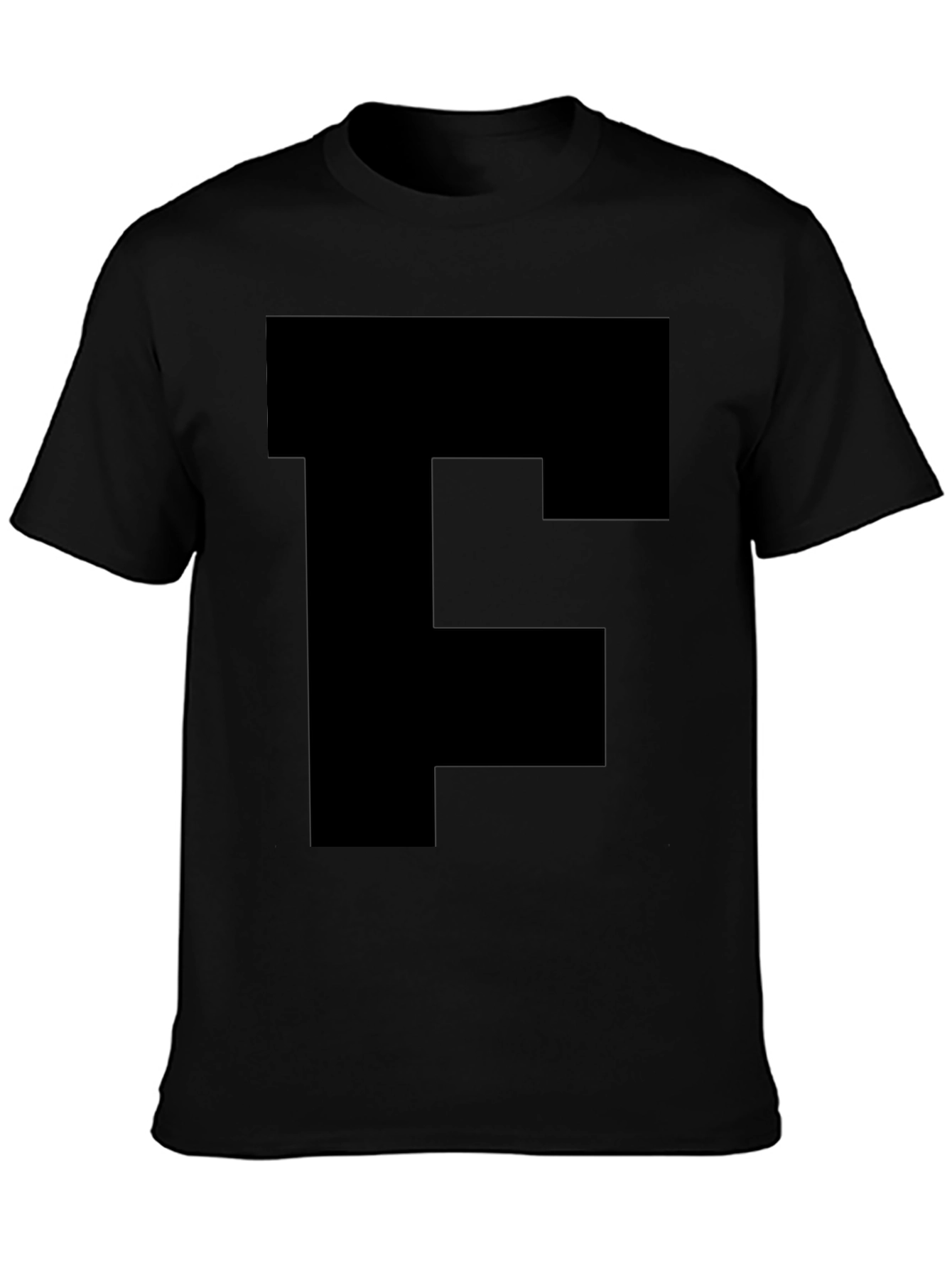 Bold Initial Tee - Black Letter F T-Shirt