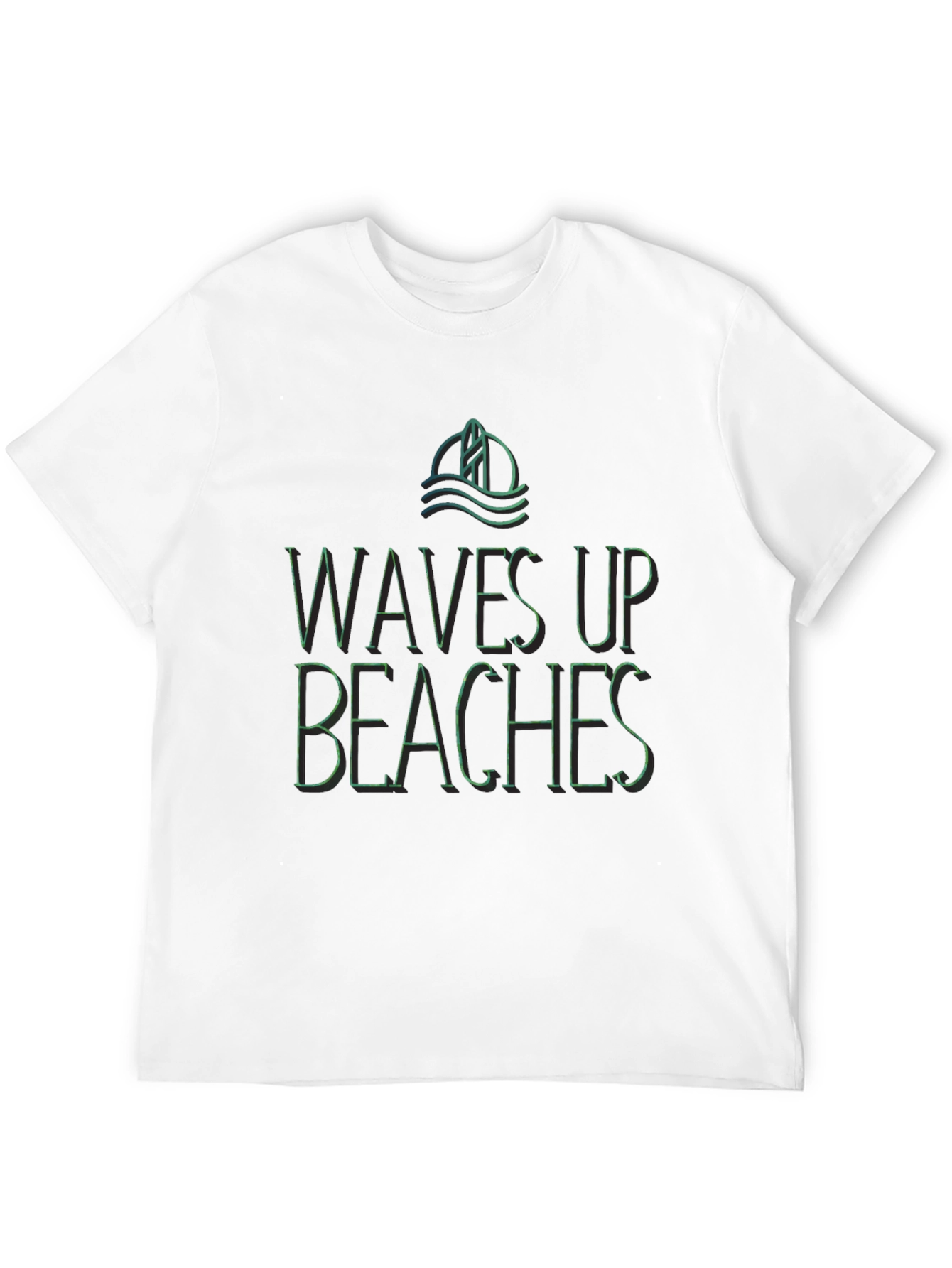 Waves Up Beaches Graphic Tee - Black Casual Shirt