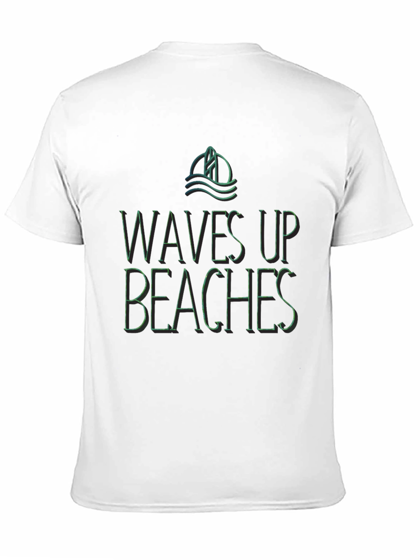 Waves Up Beaches Graphic Tee - Black Casual Shirt