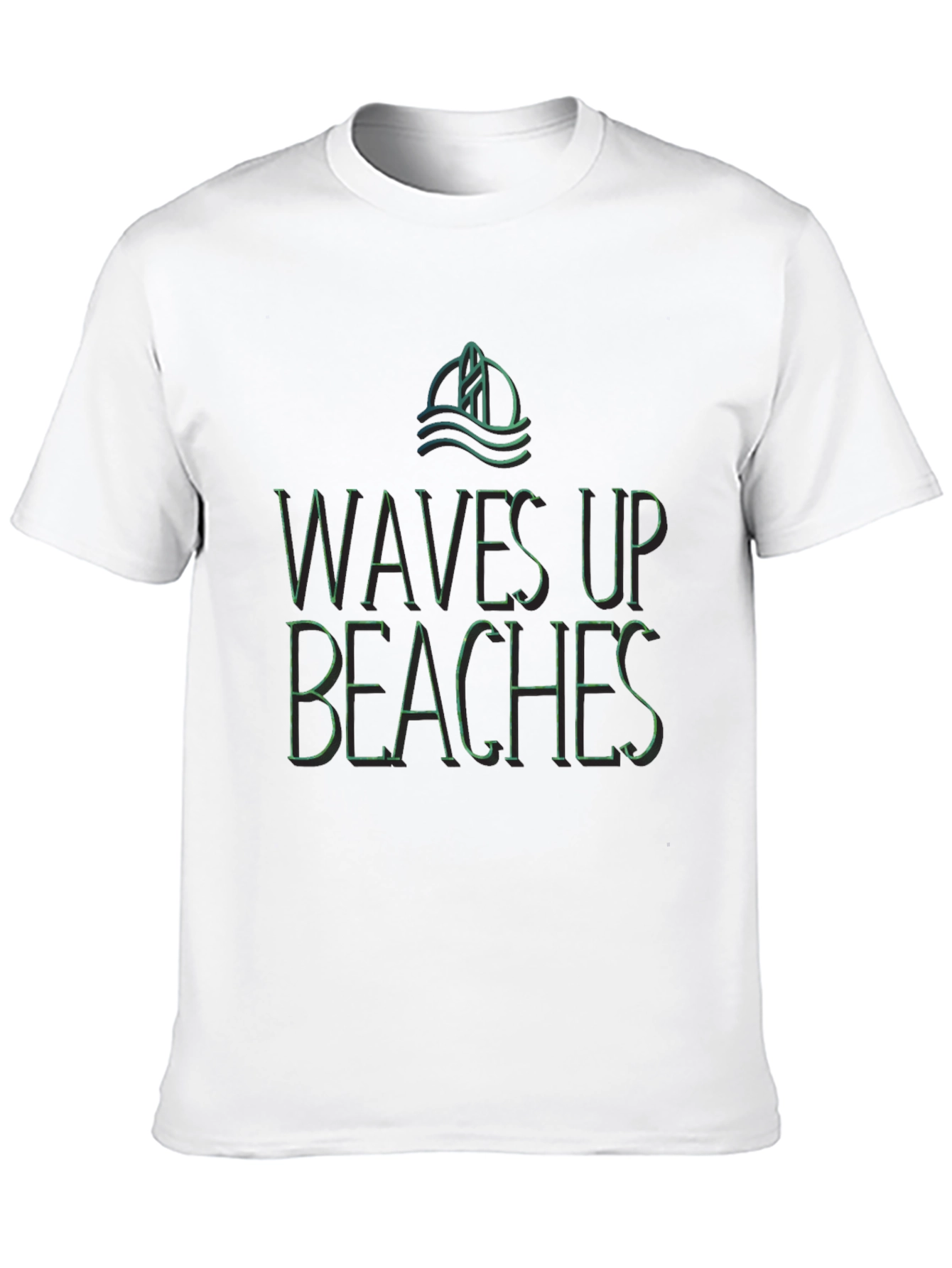 Waves Up Beaches Graphic Tee - Black Casual Shirt