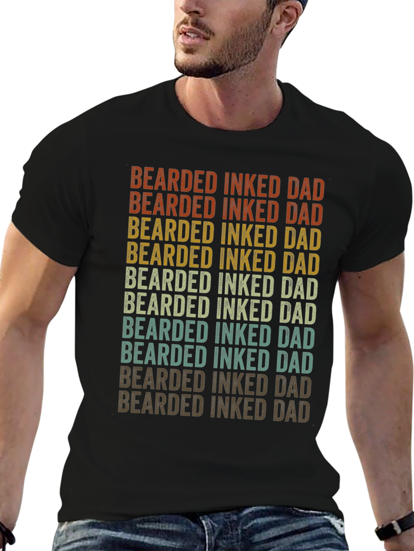 Bearded Inked Dad Graphic Tee