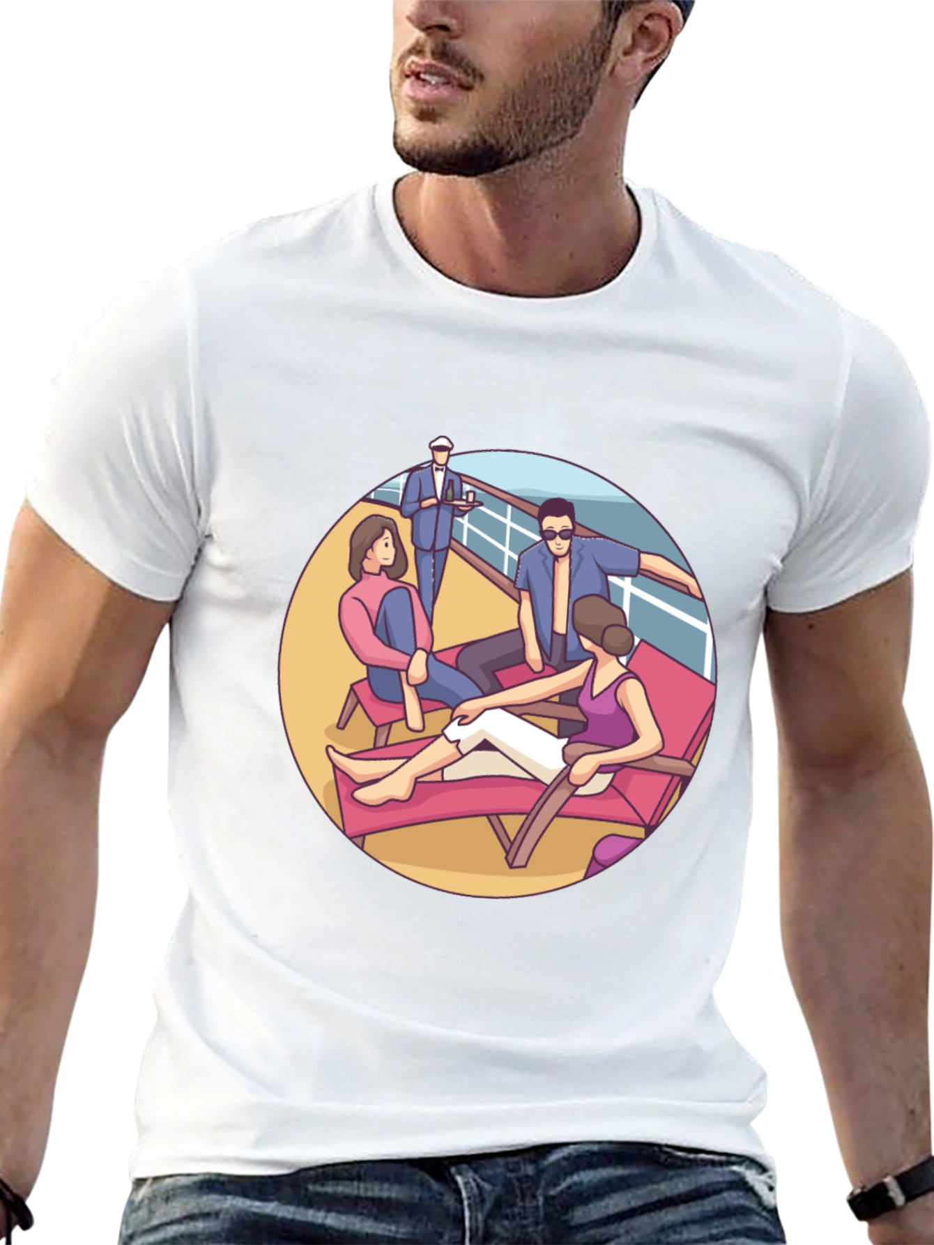 Cruise Life Graphic T-Shirt Black Cotton Tee
